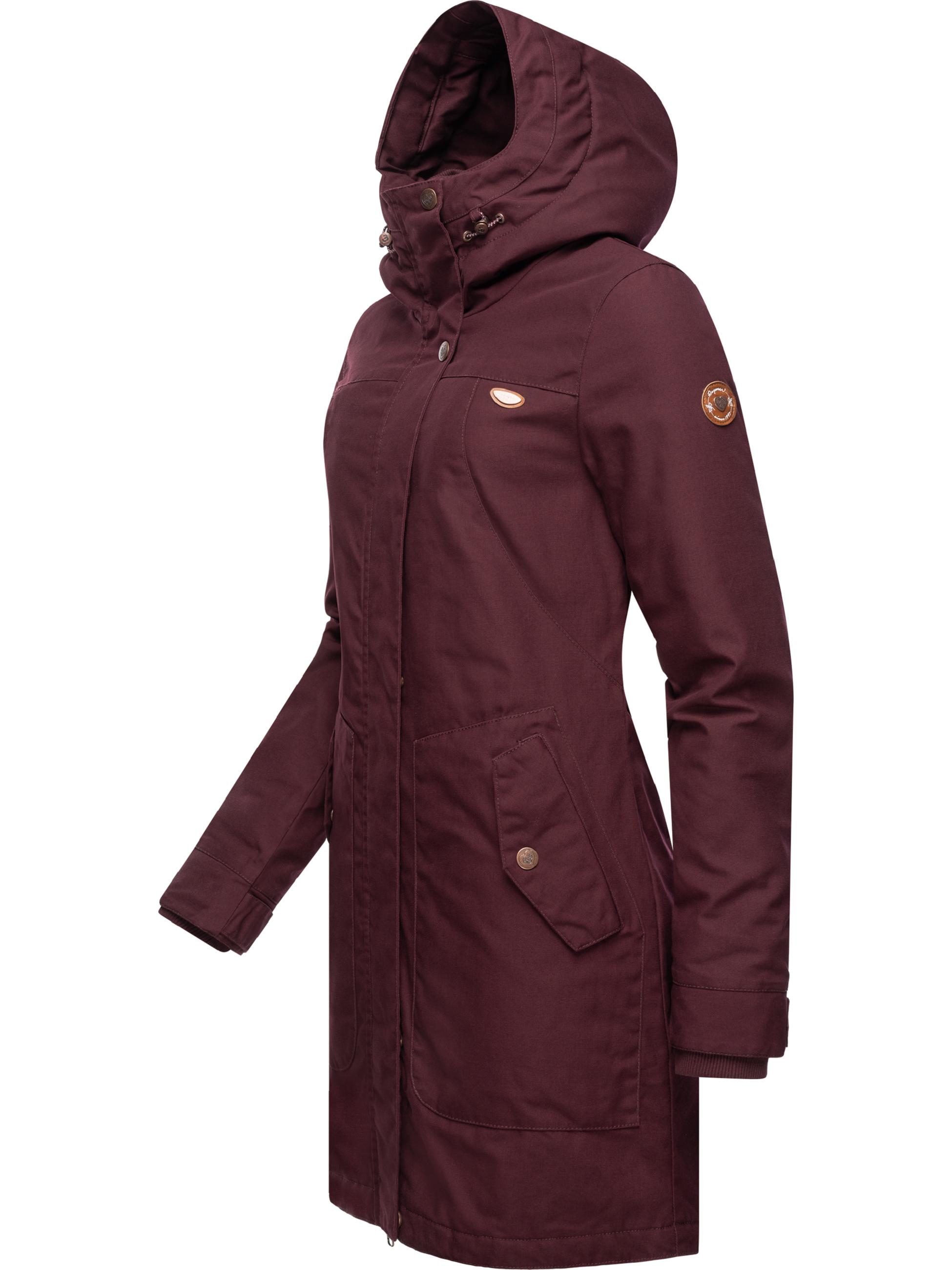 Langer Winterparka mit Kapuze "Jannisa" Wine Red