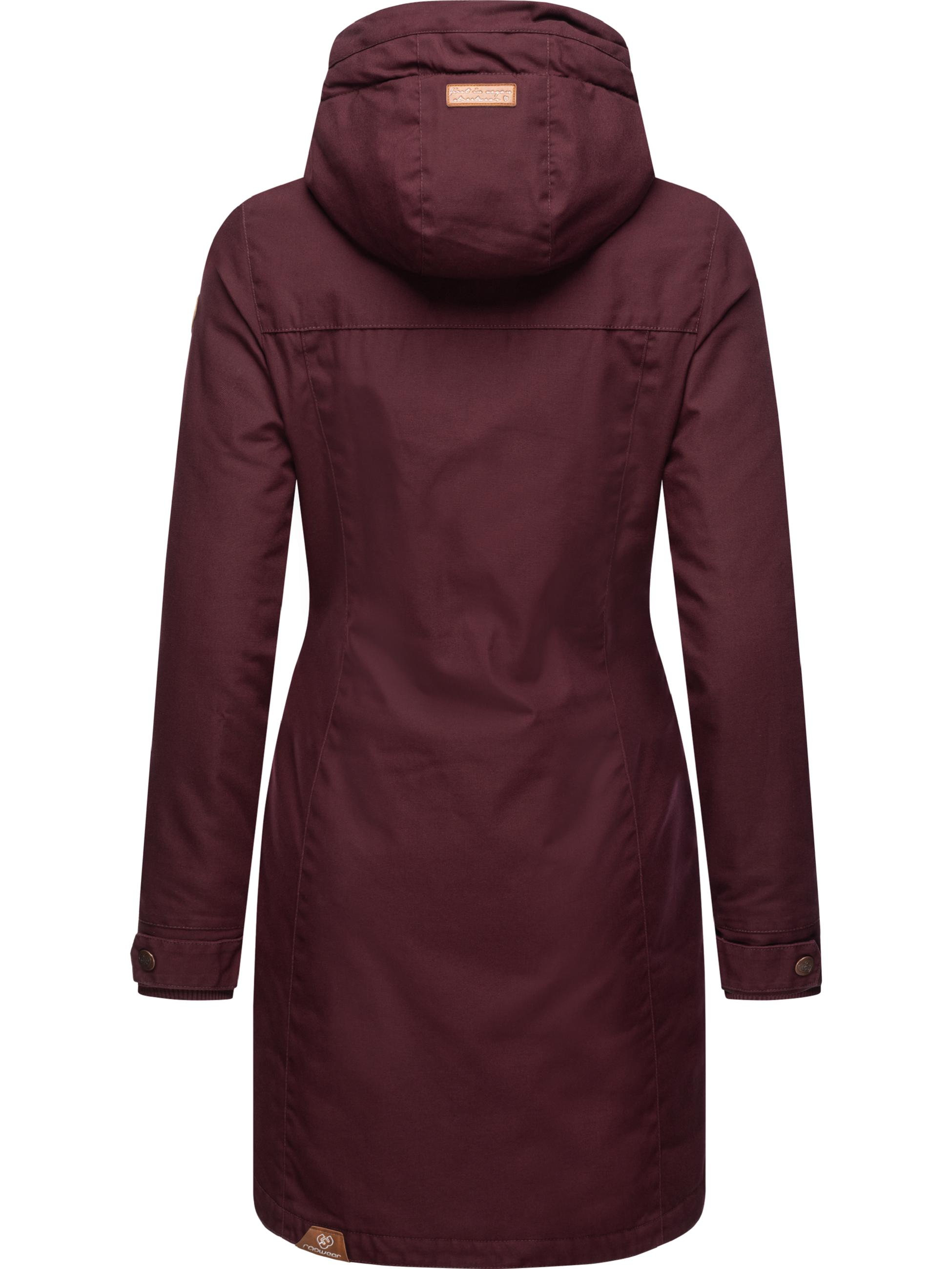 Langer Winterparka mit Kapuze "Jannisa" Wine Red