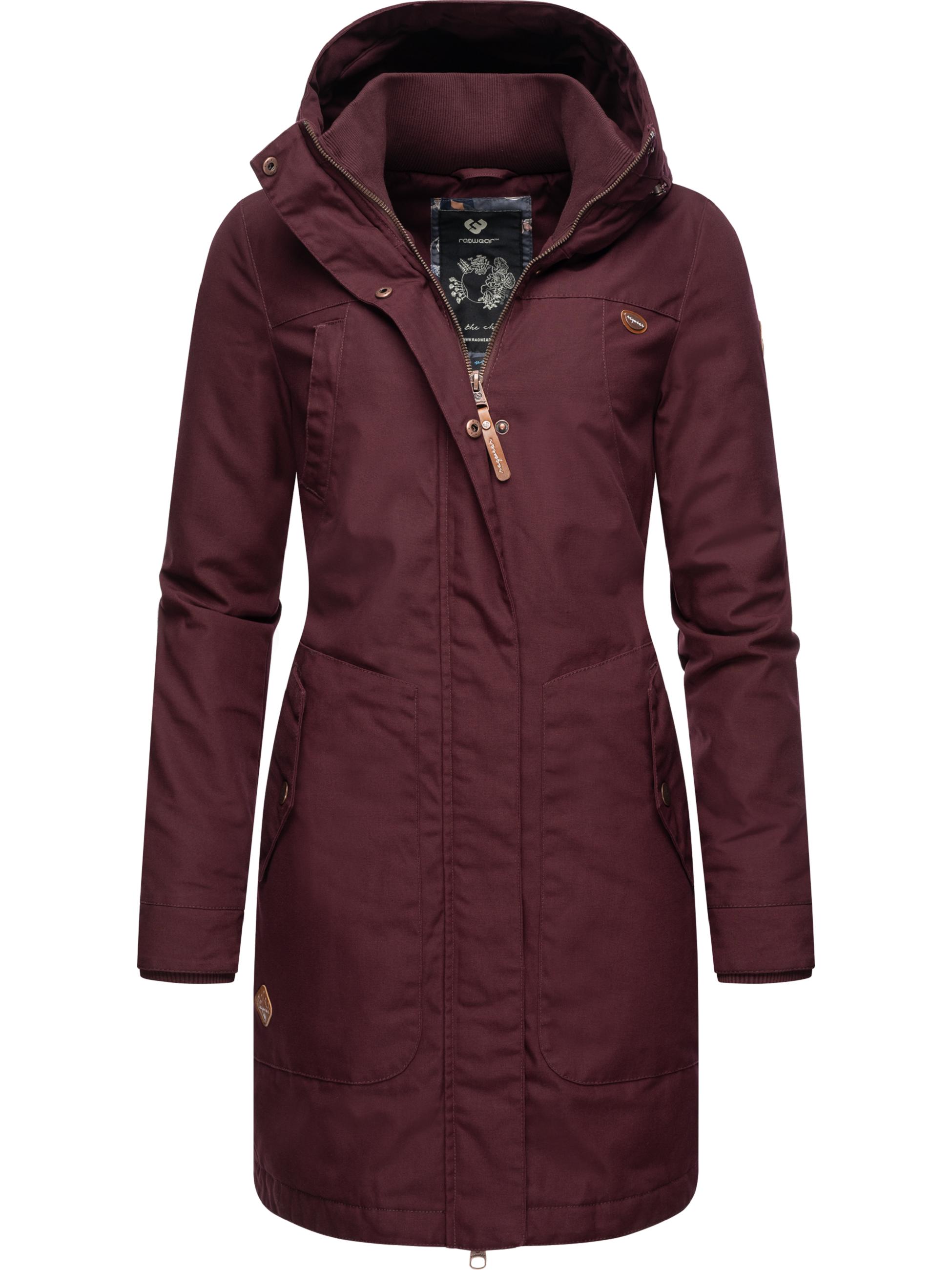 Langer Winterparka mit Kapuze "Jannisa" Wine Red