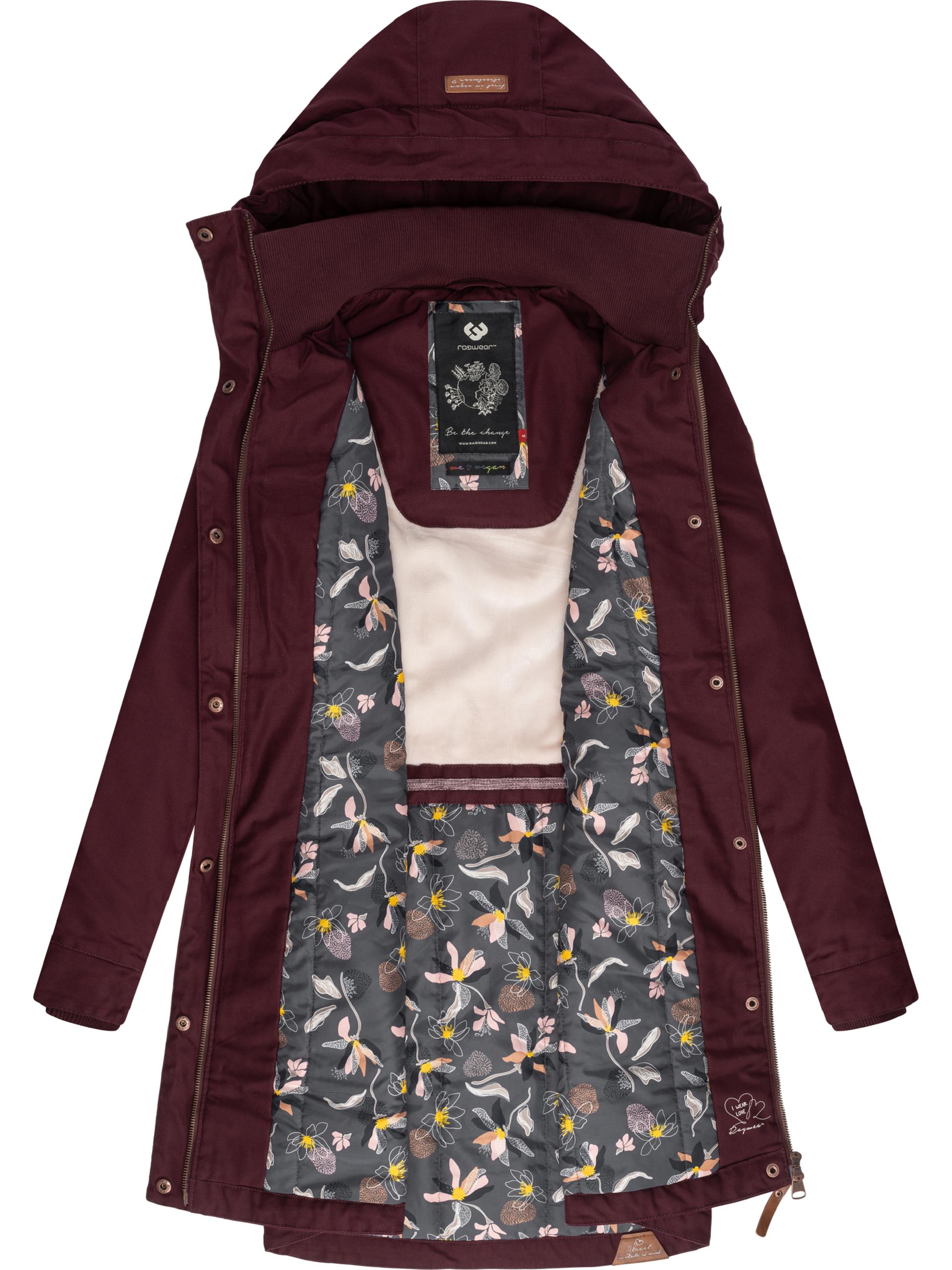 Langer Winterparka mit Kapuze "Jannisa" Wine Red