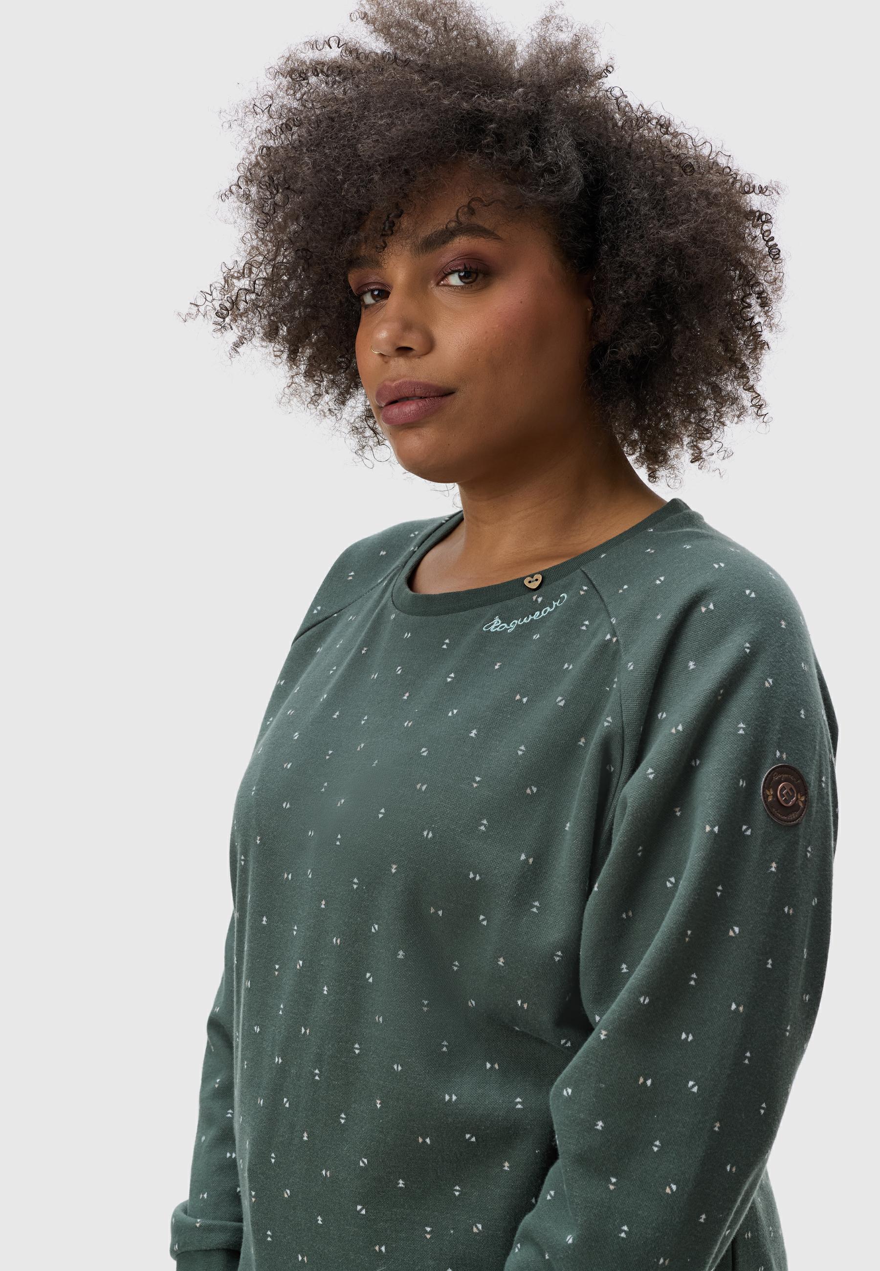 Sweatshirt mit Alloverprint "Johanka Triangles Plus" Pine Green