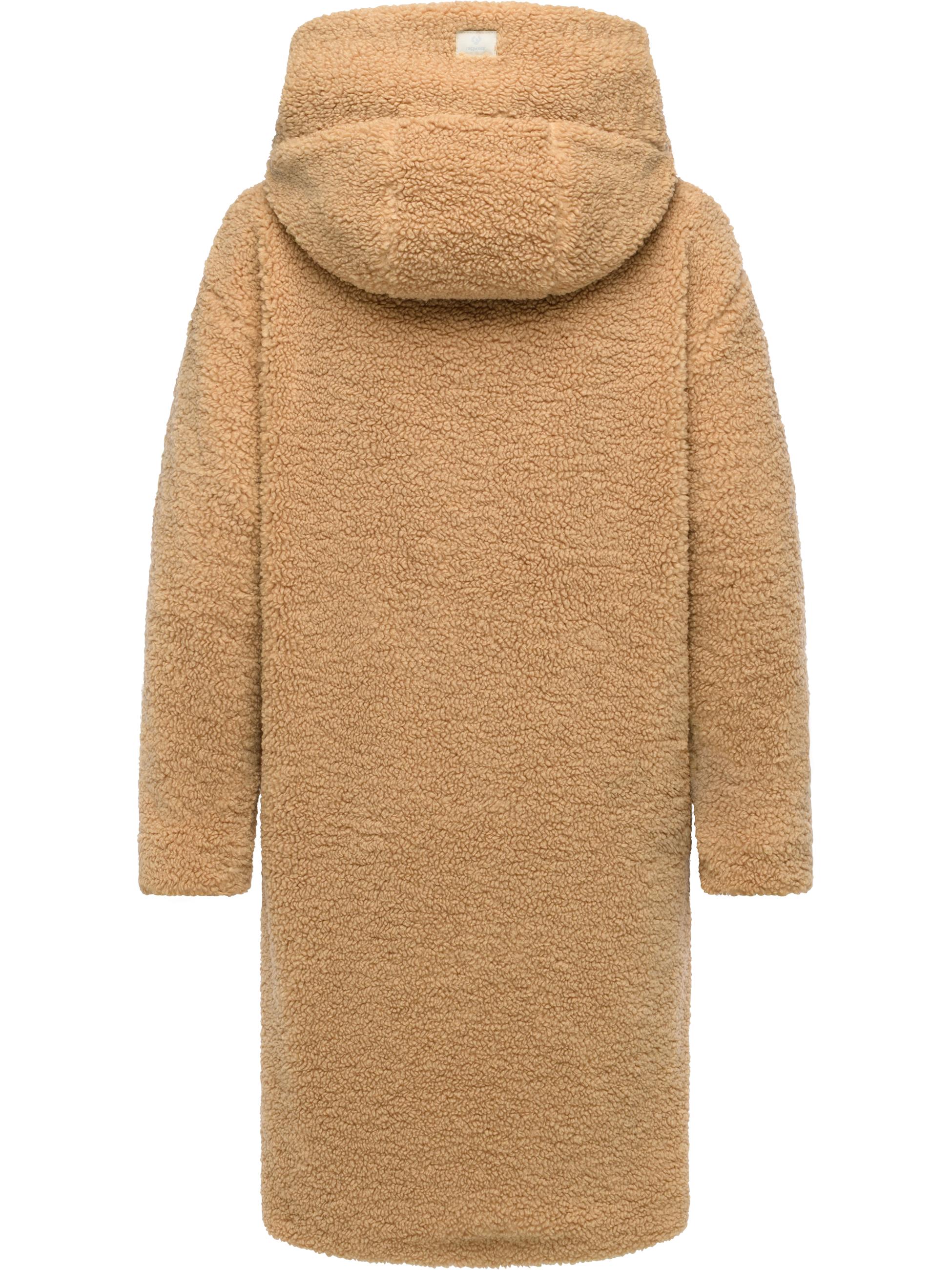 Plüschmantel mit Kapuze "Joonie" Camel