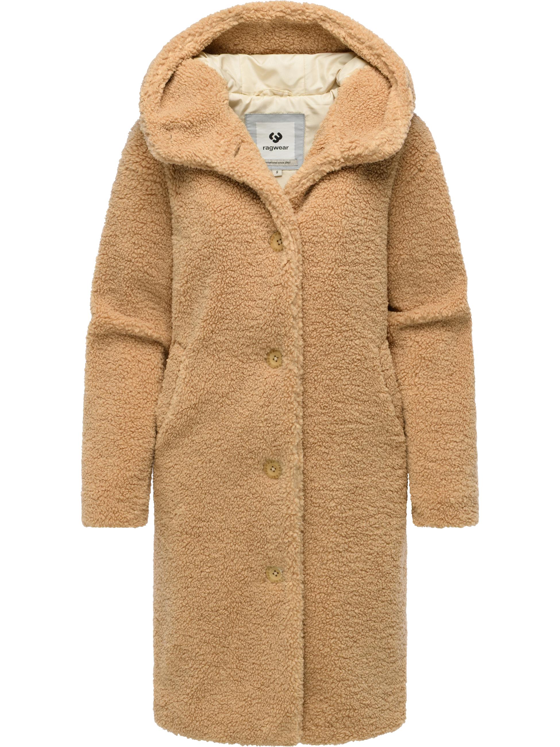 Plüschmantel mit Kapuze "Joonie" Camel