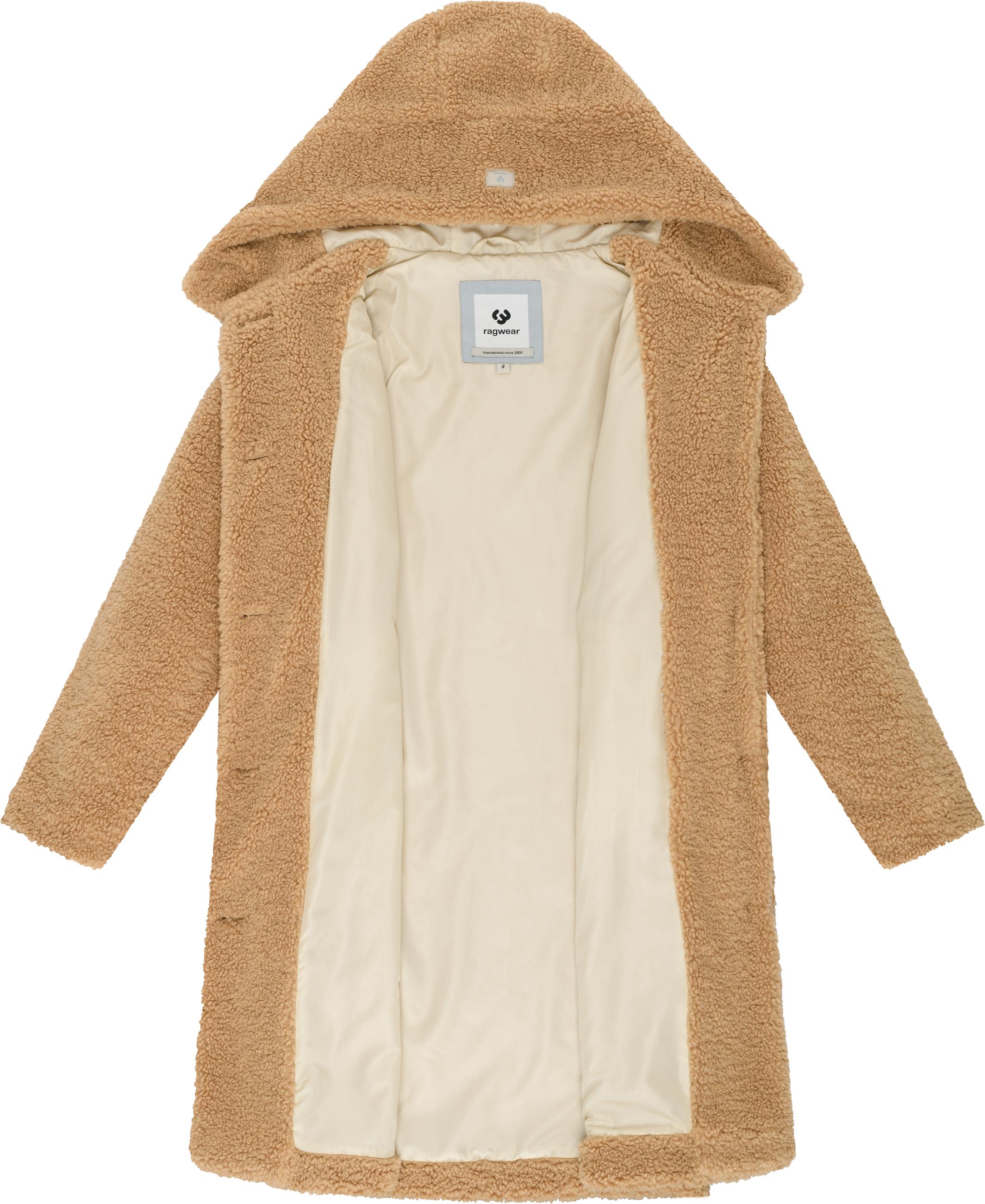 Plüschmantel mit Kapuze "Joonie" Camel