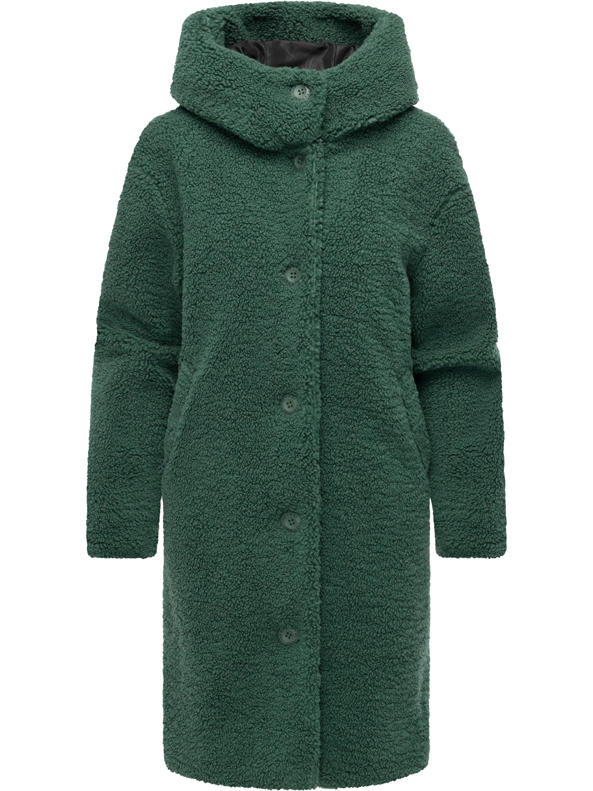 Plüschmantel mit Kapuze "Joonie" Pine Green