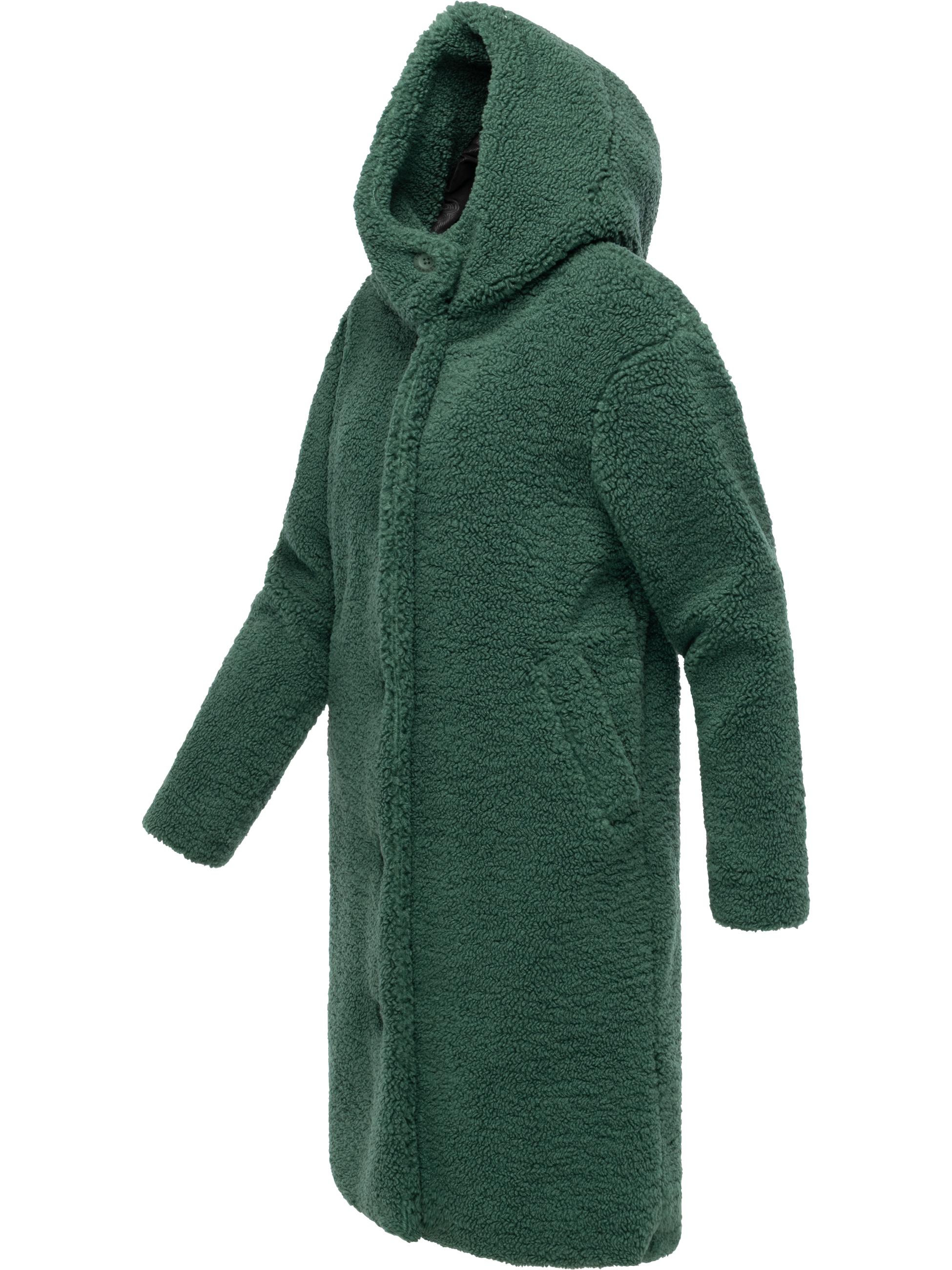 Plüschmantel mit Kapuze "Joonie" Pine Green