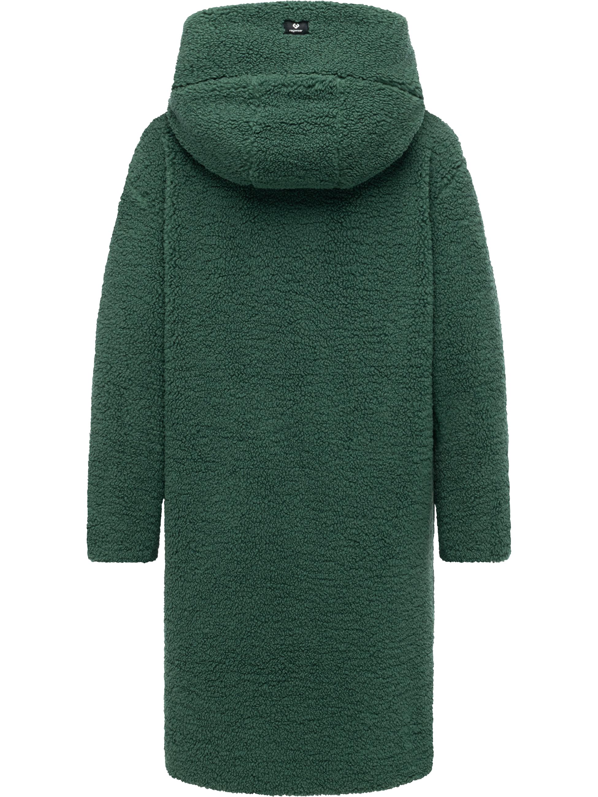 Plüschmantel mit Kapuze "Joonie" Pine Green