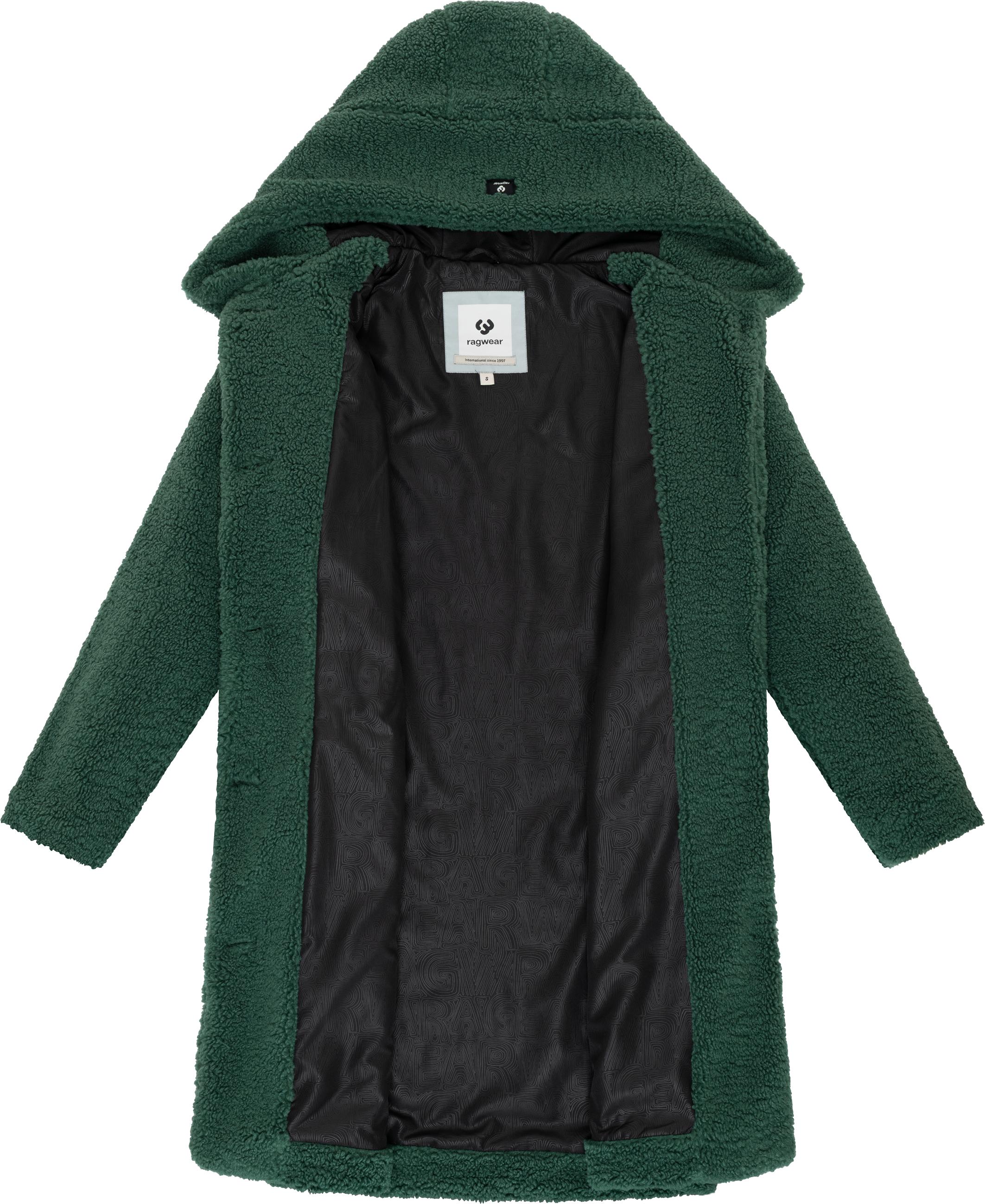 Plüschmantel mit Kapuze "Joonie" Pine Green