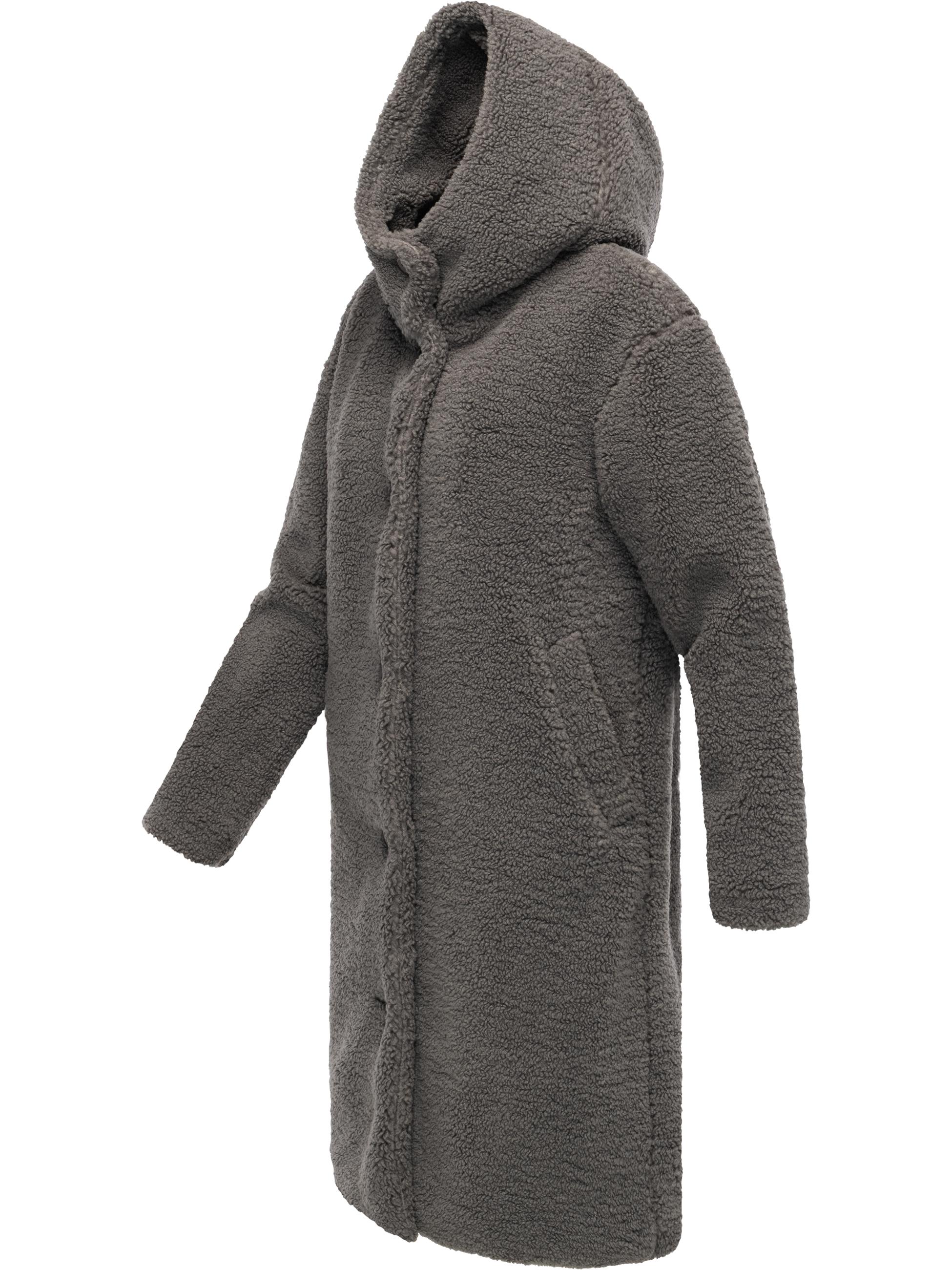 Plüschmantel mit Kapuze "Joonie" Stone Grey