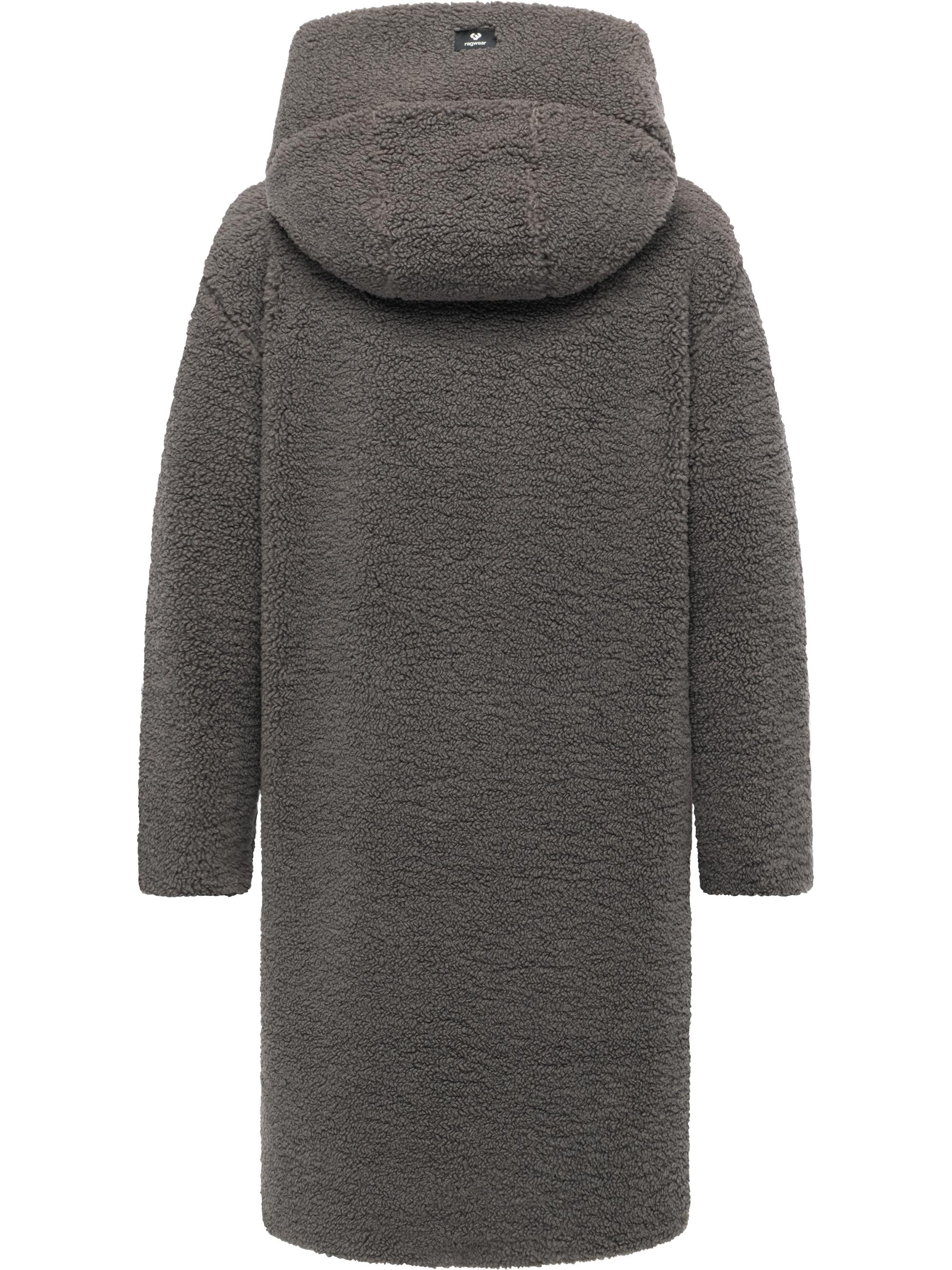 Plüschmantel mit Kapuze "Joonie" Stone Grey