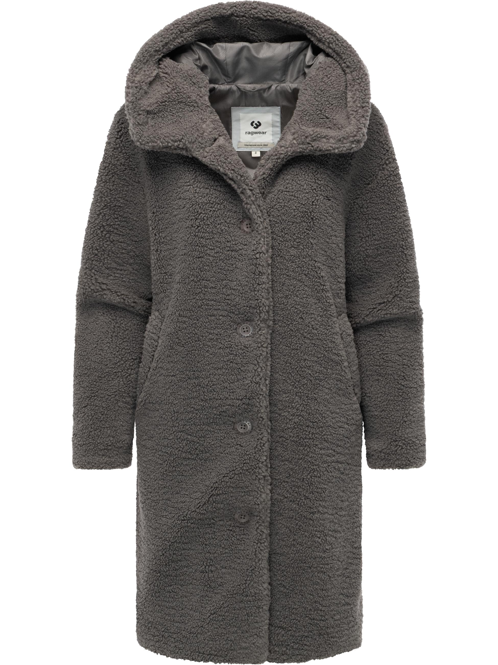 Plüschmantel mit Kapuze "Joonie" Stone Grey