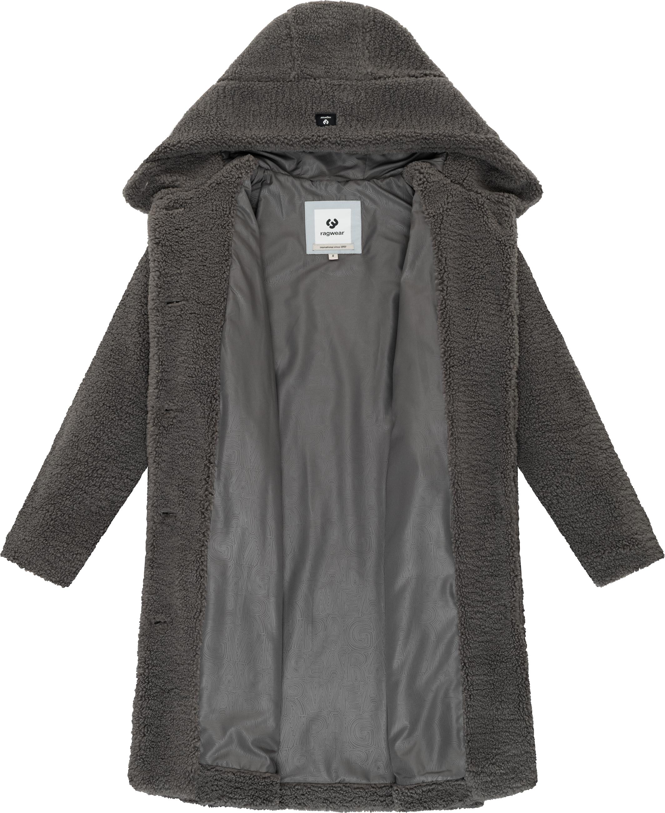 Plüschmantel mit Kapuze "Joonie" Stone Grey
