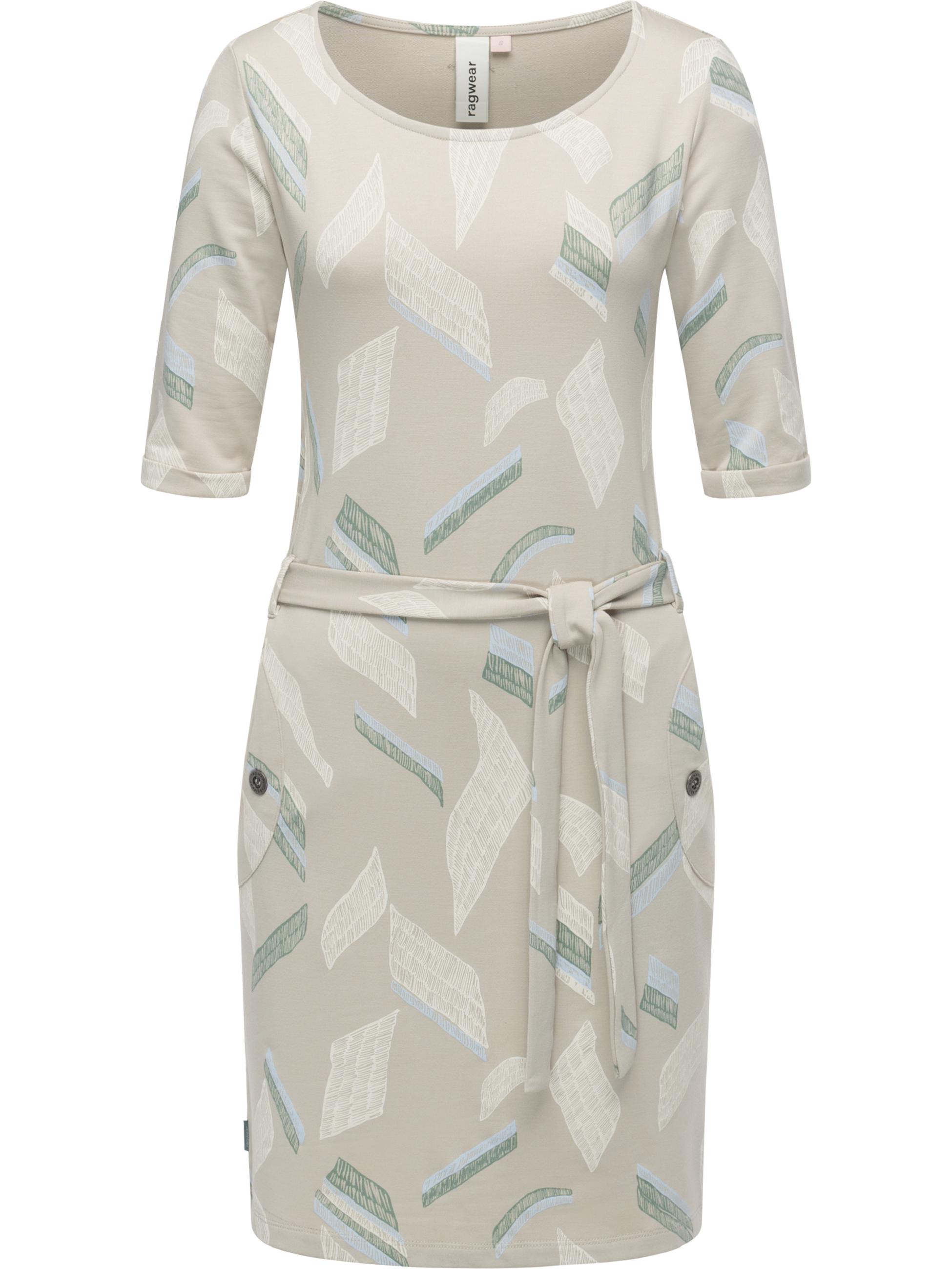 Midikleid mit Taillenbandl "Kenisha Print" Bone