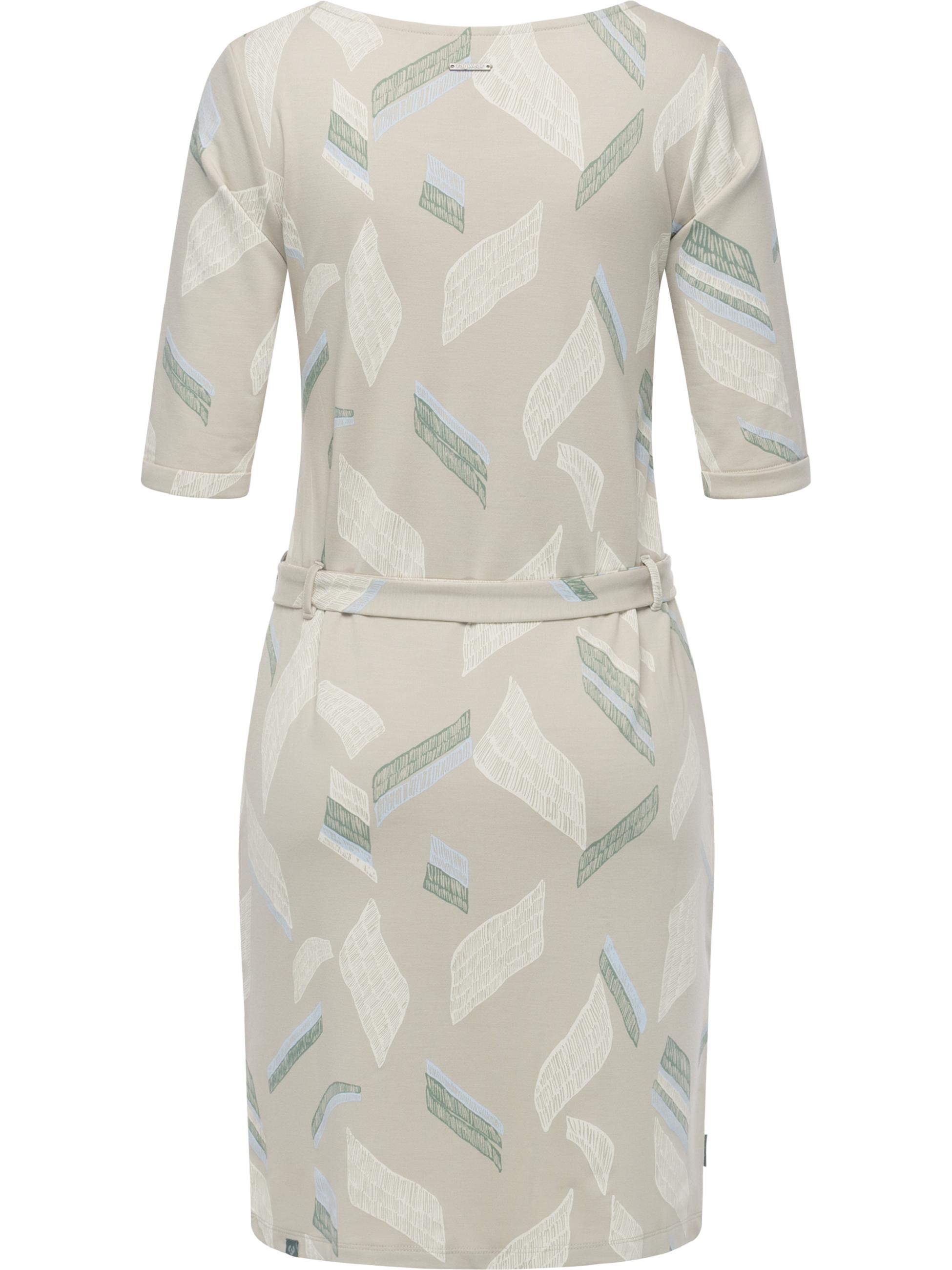 Midikleid mit Taillenbandl "Kenisha Print" Bone