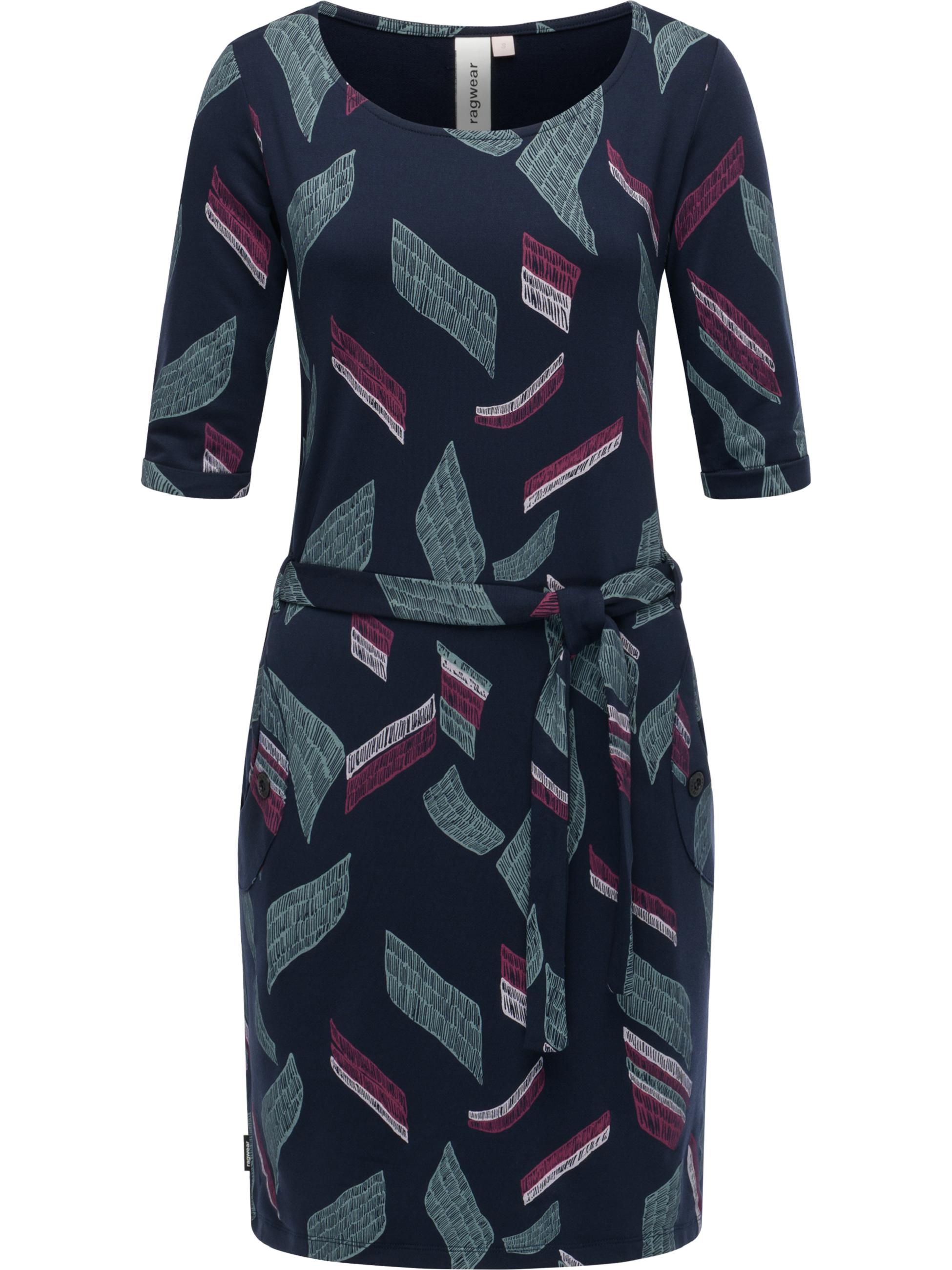Midikleid mit Taillenbandl "Kenisha Print" Navy