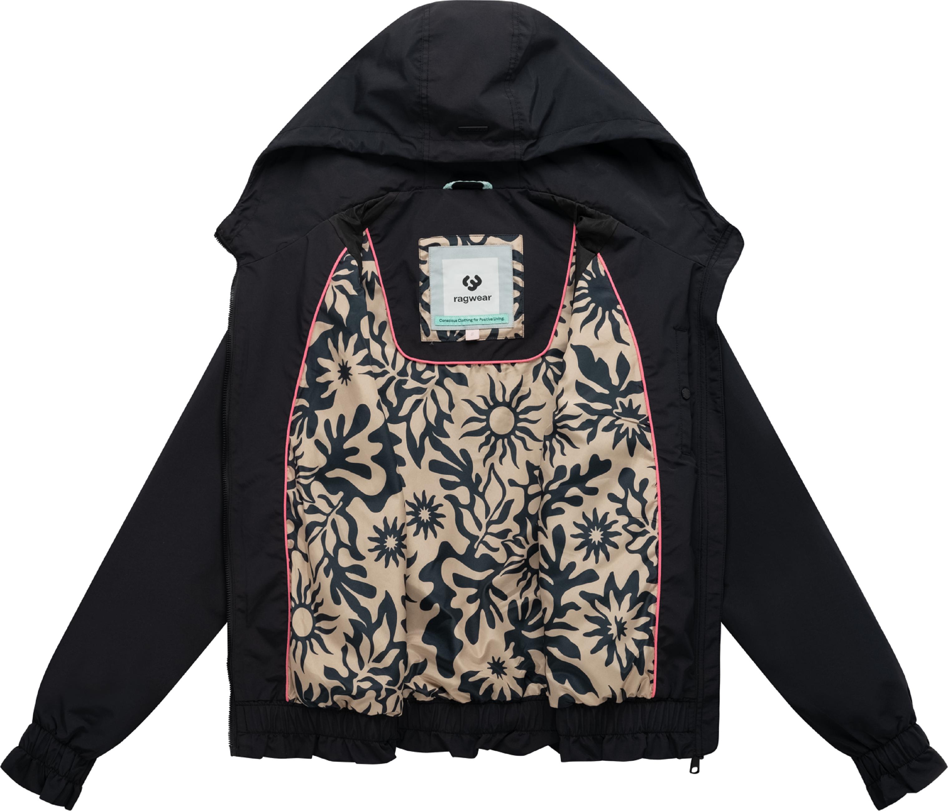 Wasserdichte Übergangsjacke mit Kapuze "Kissi" Black