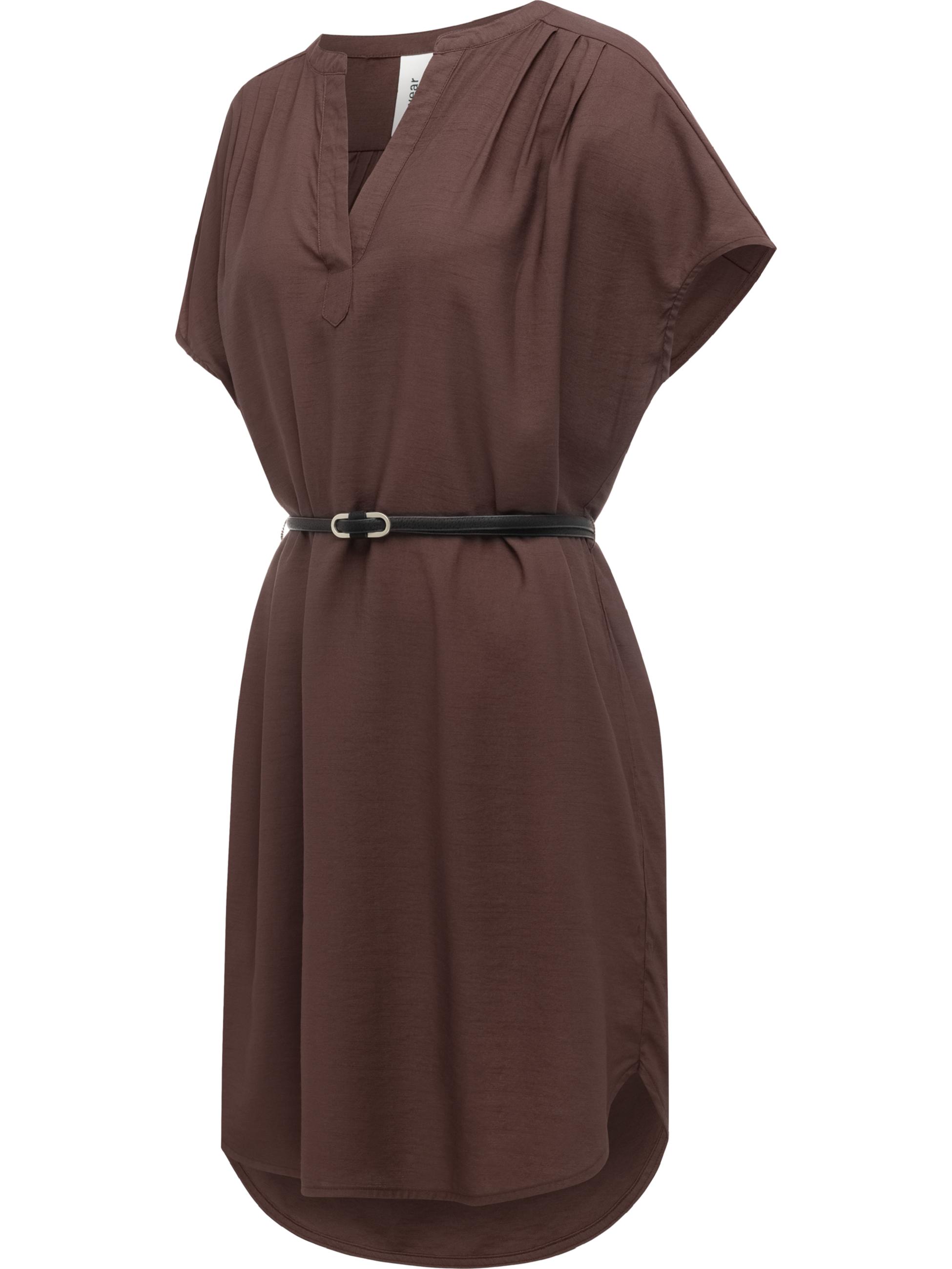 Lockeres Oversize Sommerkleid mit Gürtel "Klarisa" Dark Choco