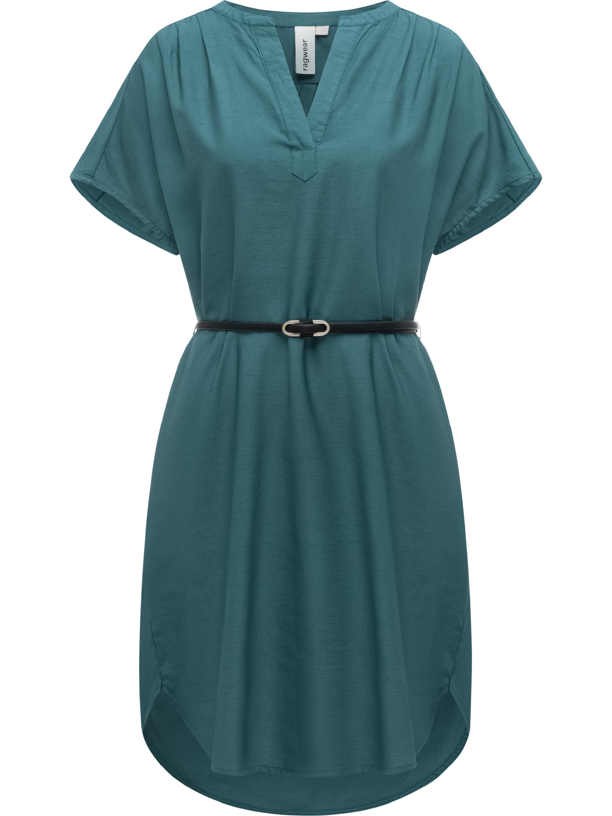 Lockeres Oversize Sommerkleid mit Gürtel "Klarisa" Ocean Green