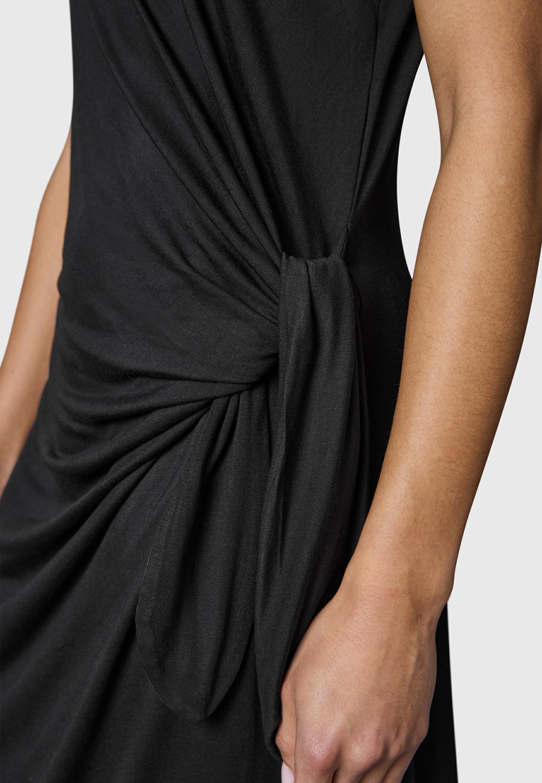 Kurzarm Sommerkleid mit seitlichem Bindeband "Knotta" Black