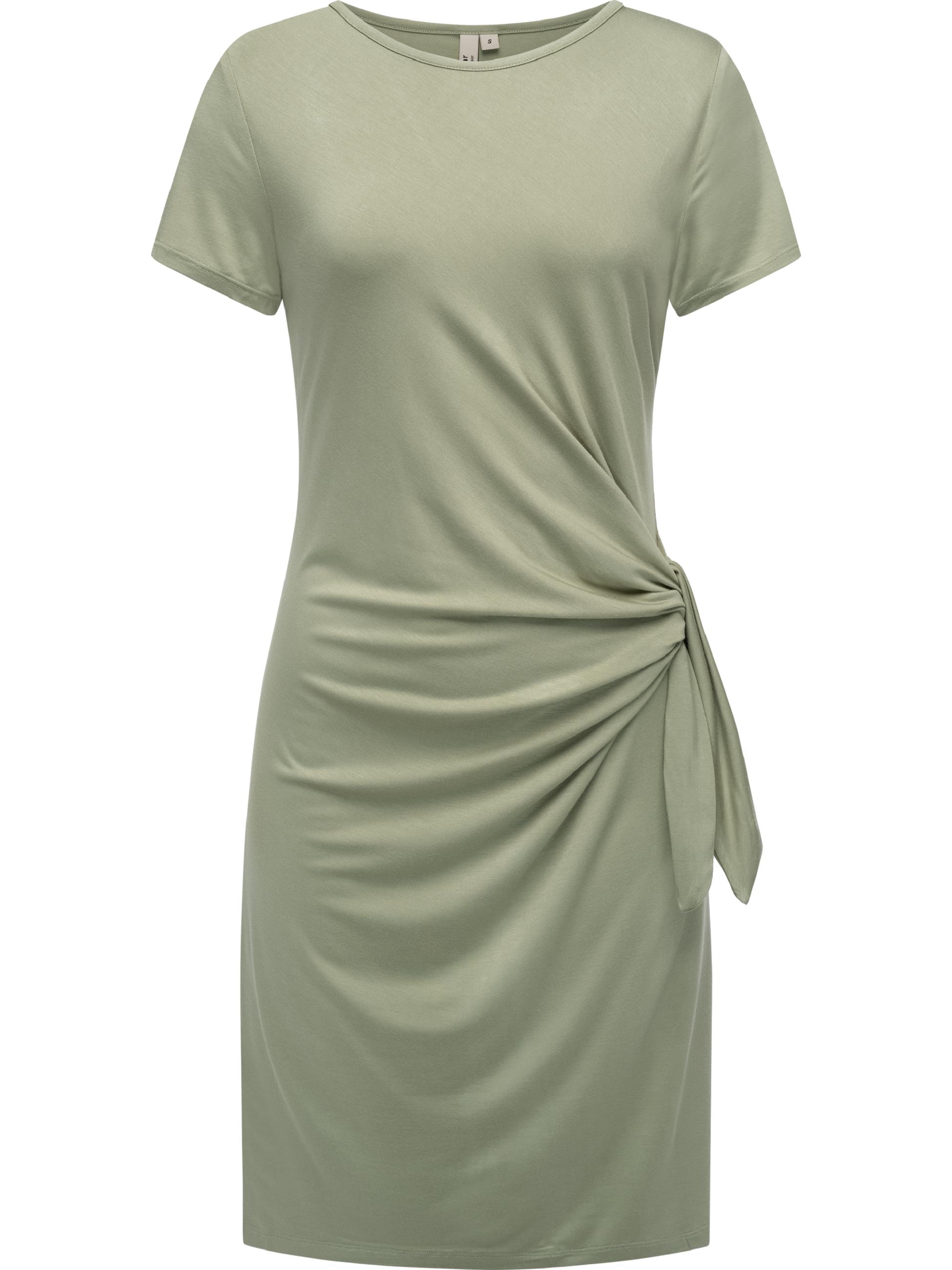 Kurzarm Sommerkleid mit seitlichem Bindeband "Knotta" Dusty Green