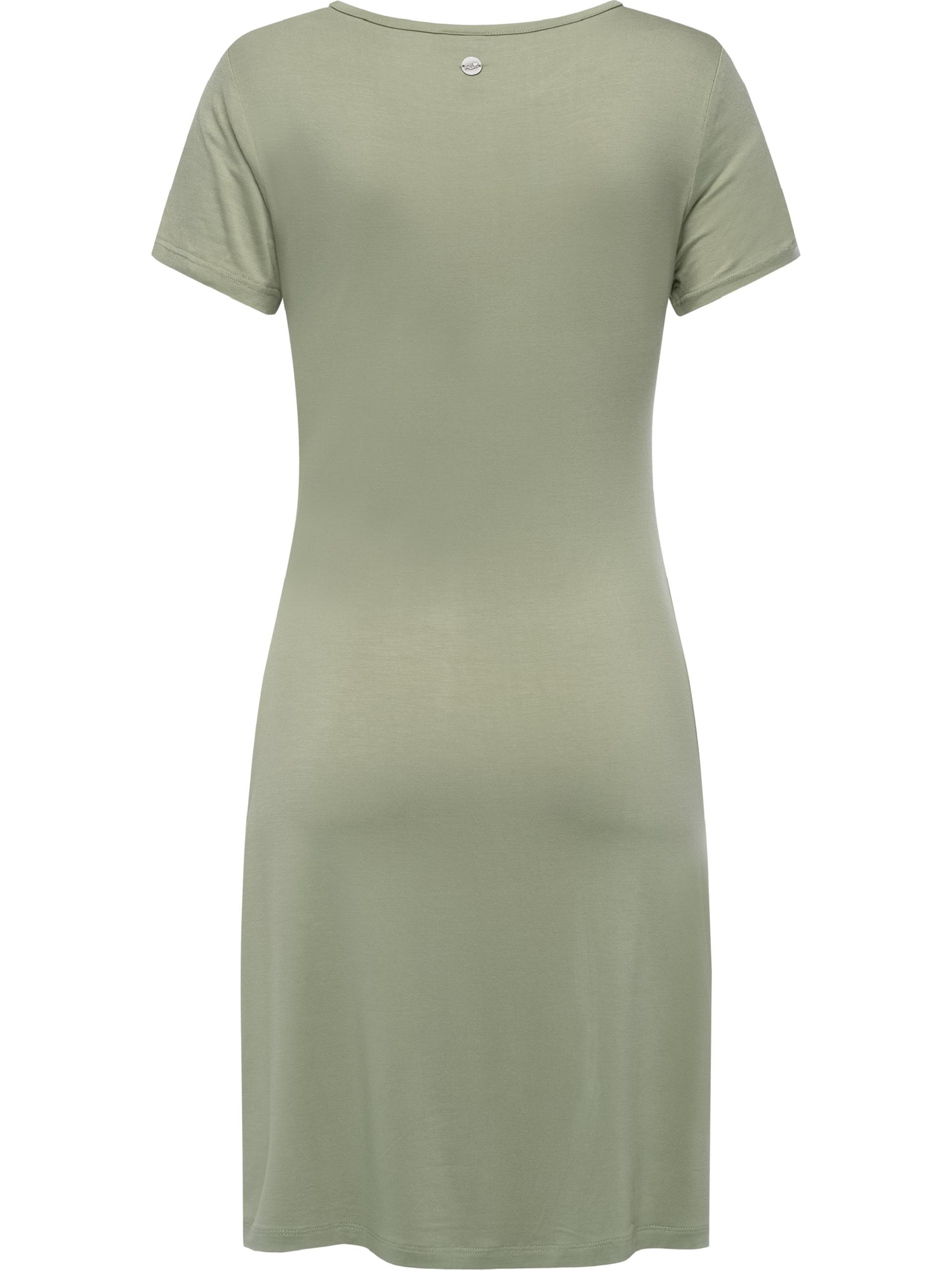 Kurzarm Sommerkleid mit seitlichem Bindeband "Knotta" Dusty Green