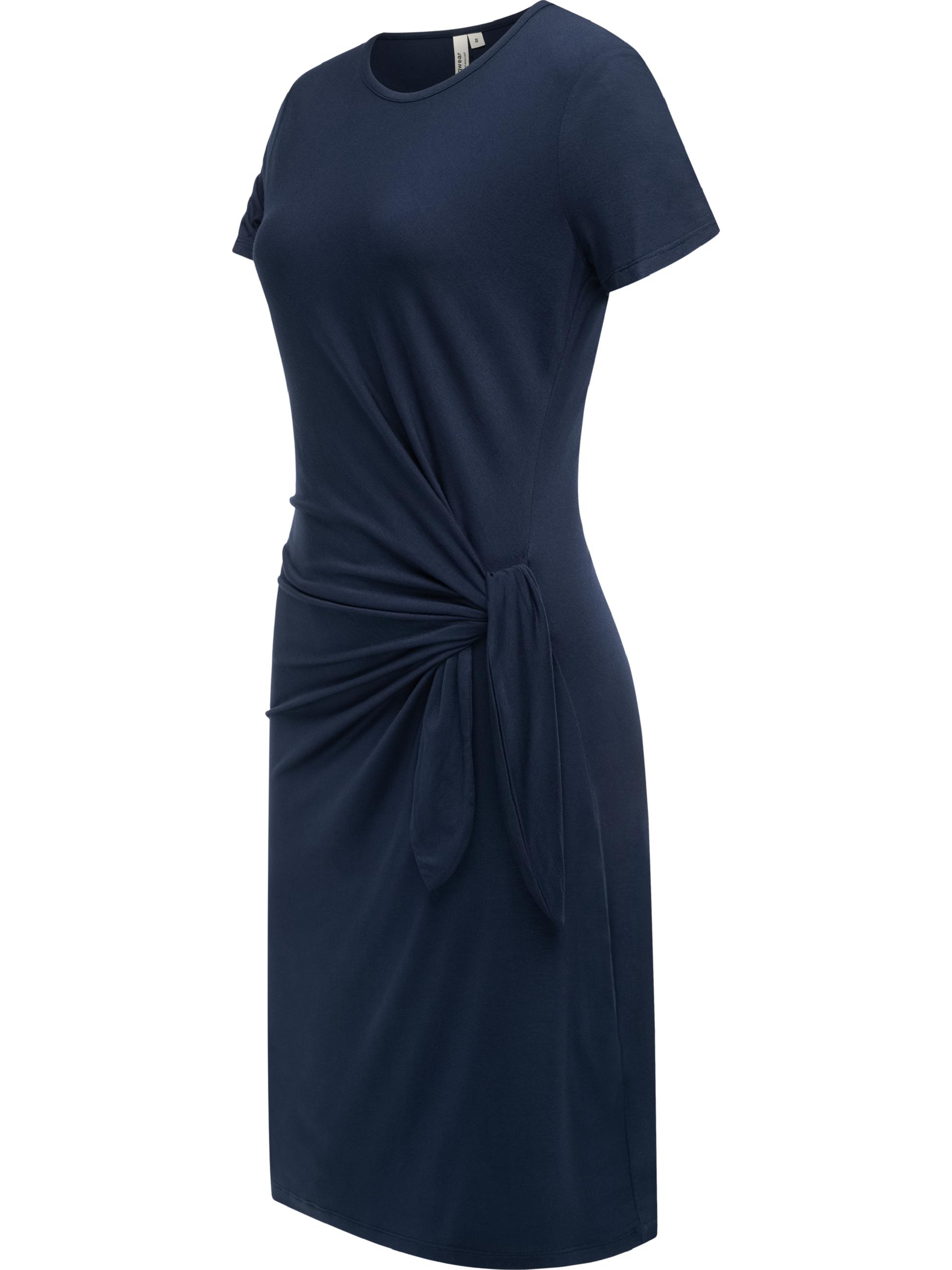 Kurzarm Sommerkleid mit seitlichem Bindeband "Knotta" Navy