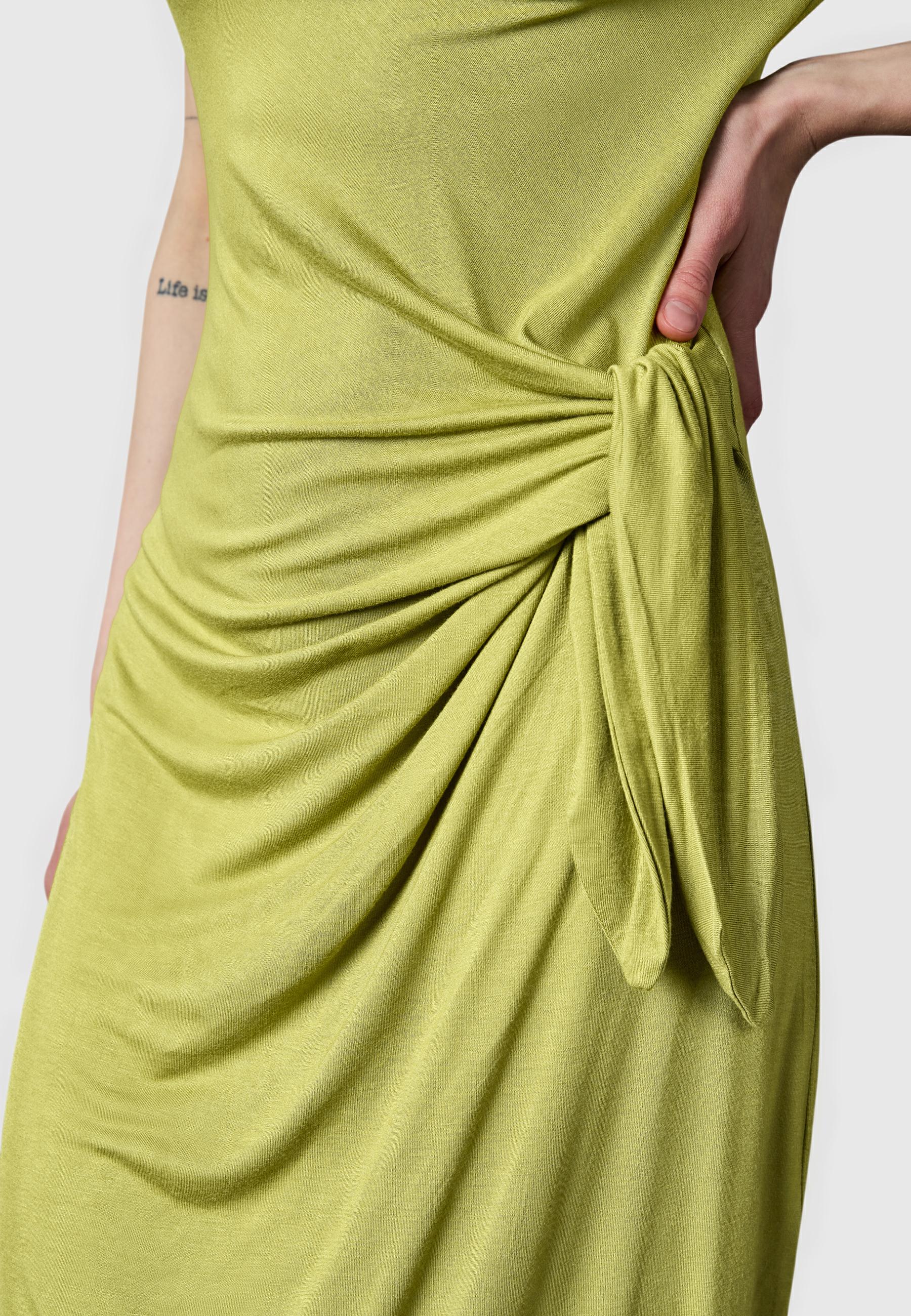 Kurzarm Sommerkleid mit seitlichem Bindeband "Knotta" Pistachio26