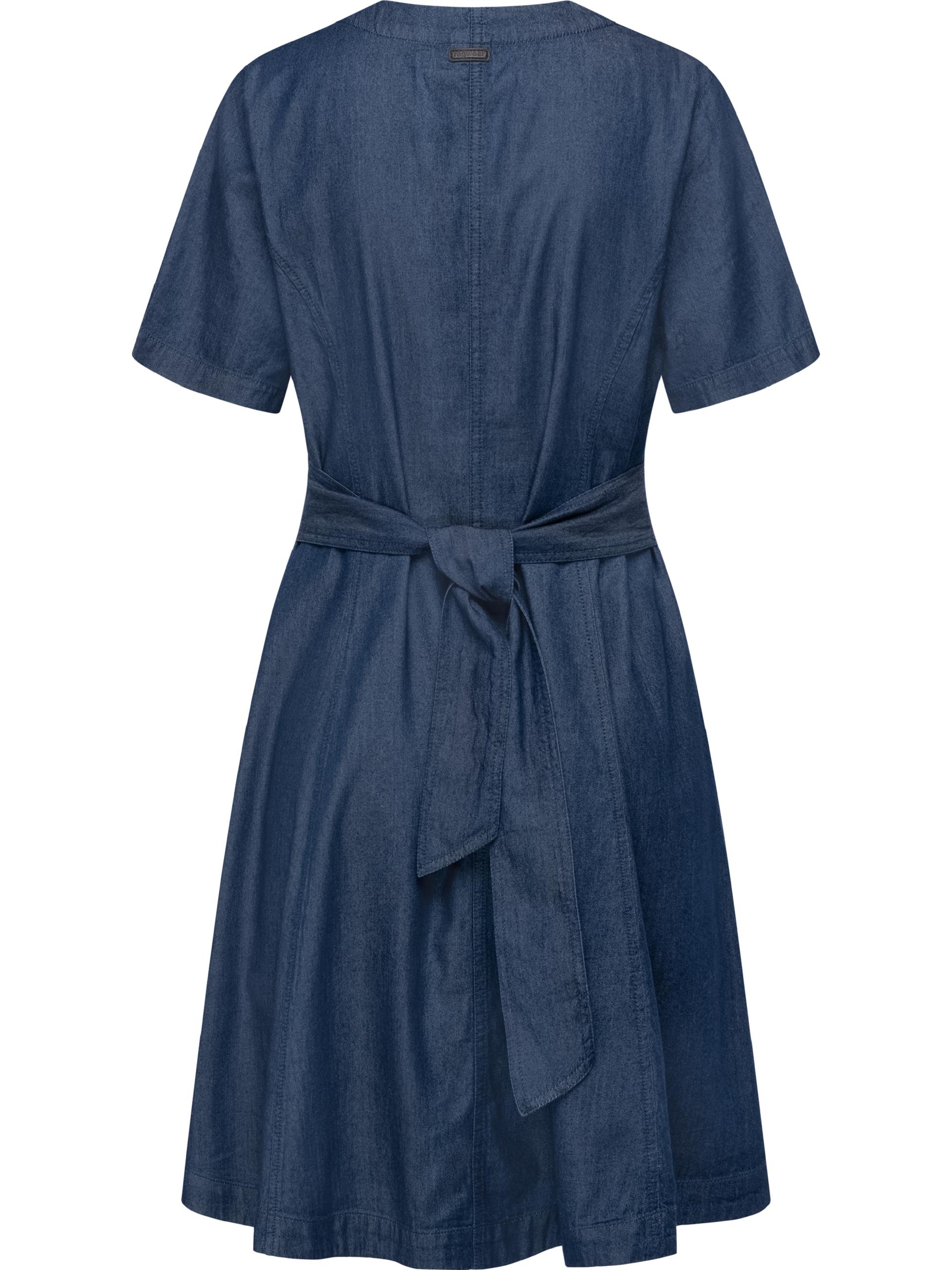 Minikleid mit Schleife am Rücken "Kveeda Denim" Dark Blue Denim