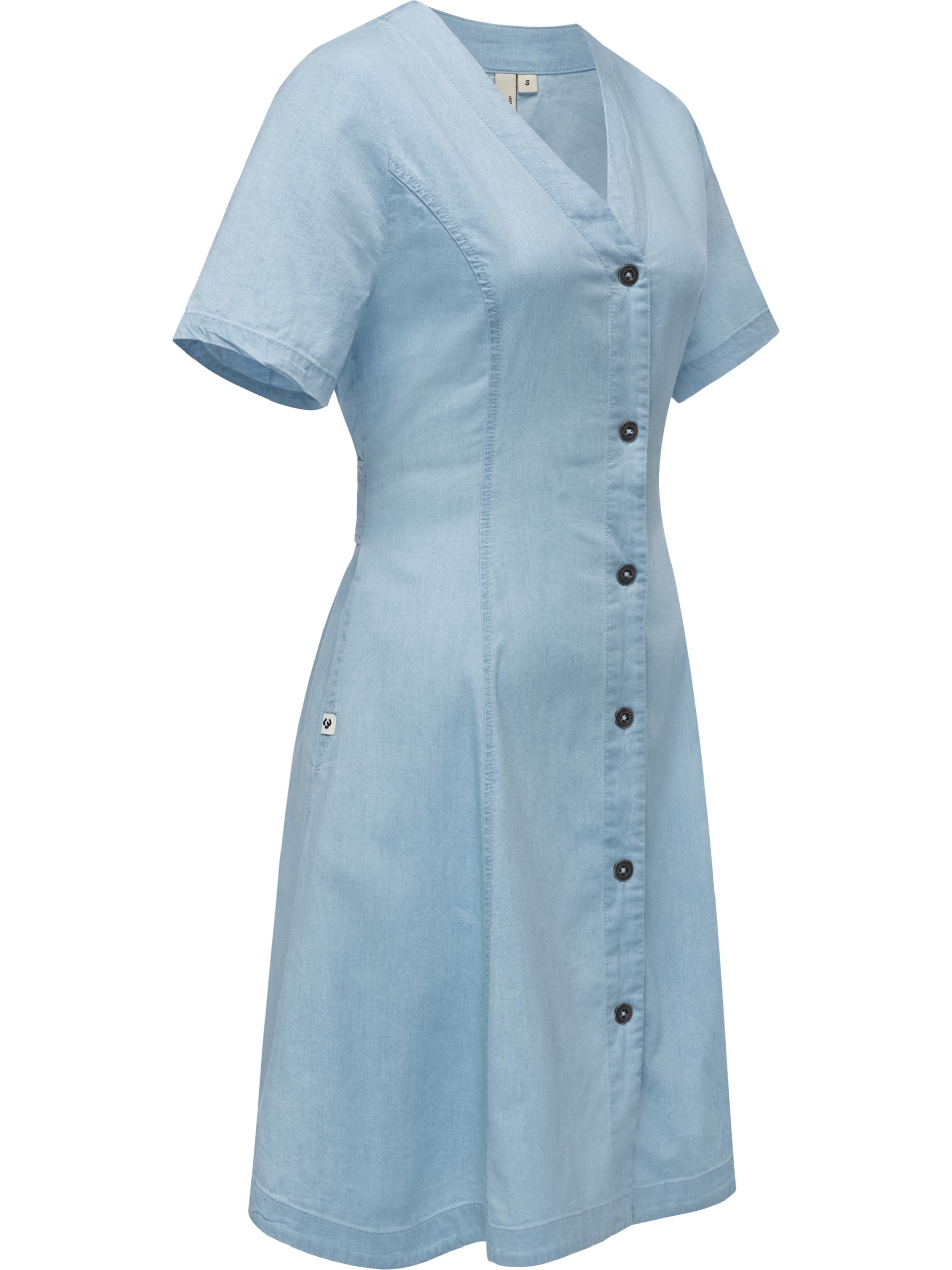 Minikleid mit Schleife am Rücken "Kveeda Denim" Light Blue Denim