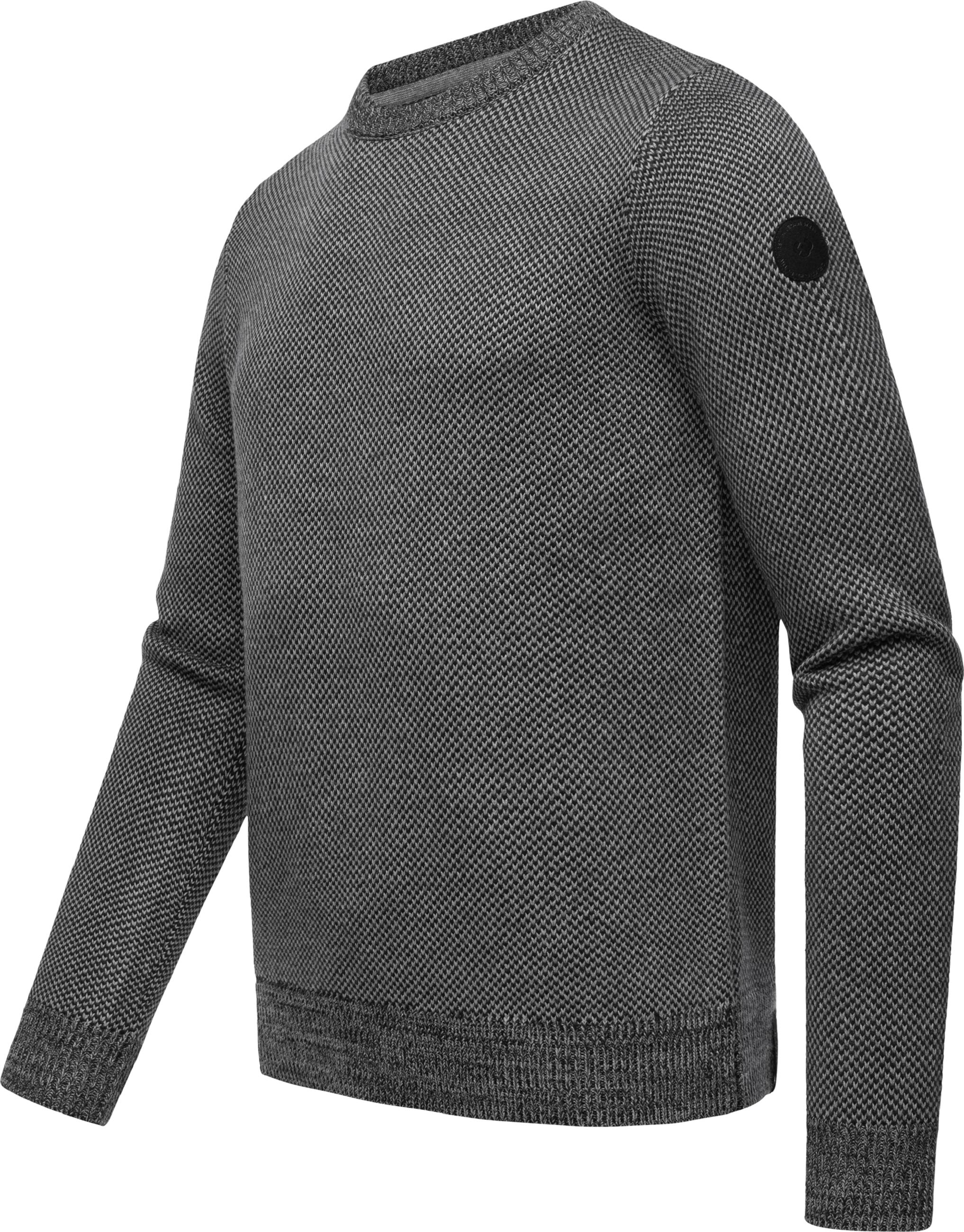 Melierter Strickpullover "Larrs" Navy