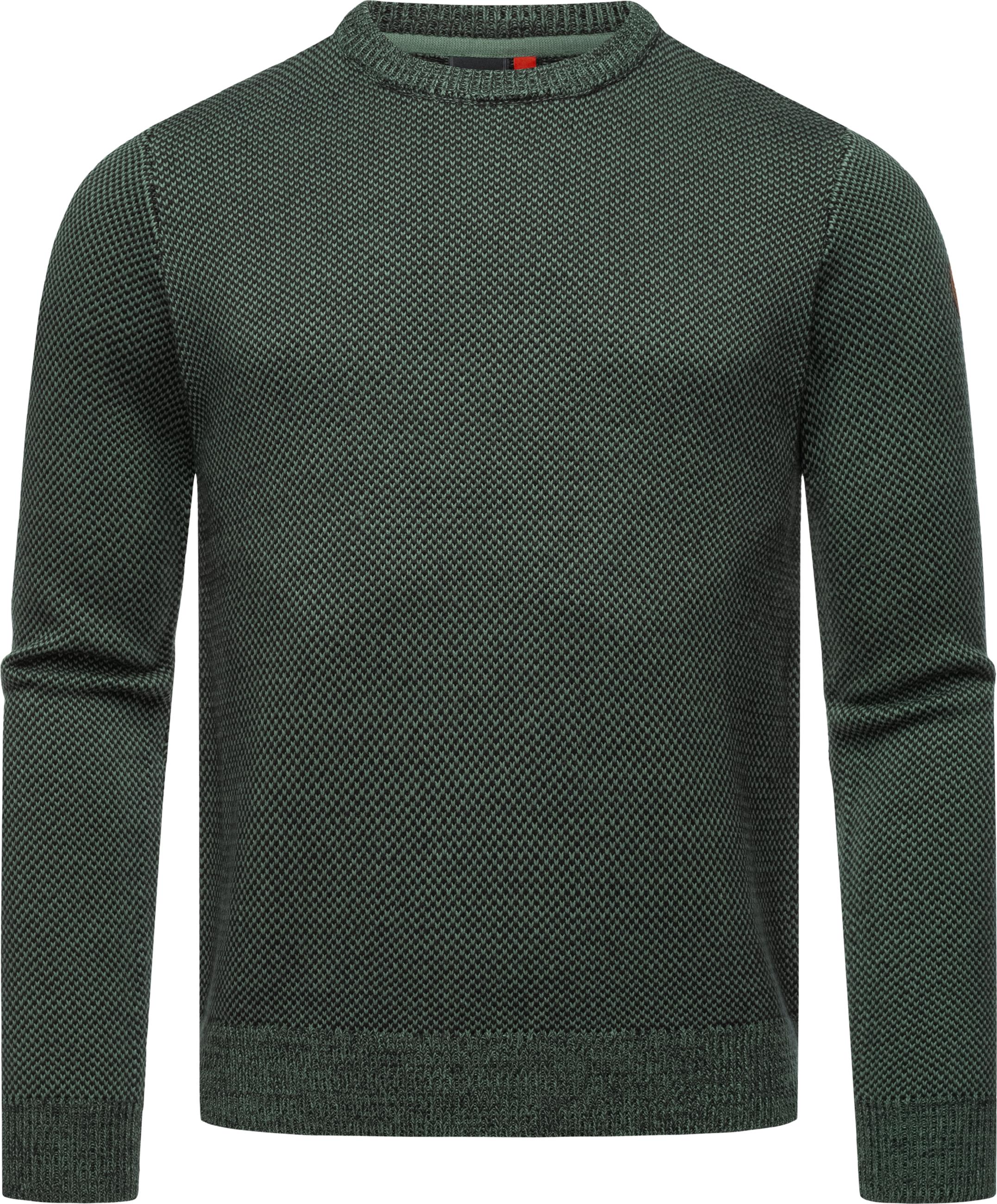 Melierter Strickpullover "Larrs" Pine Green