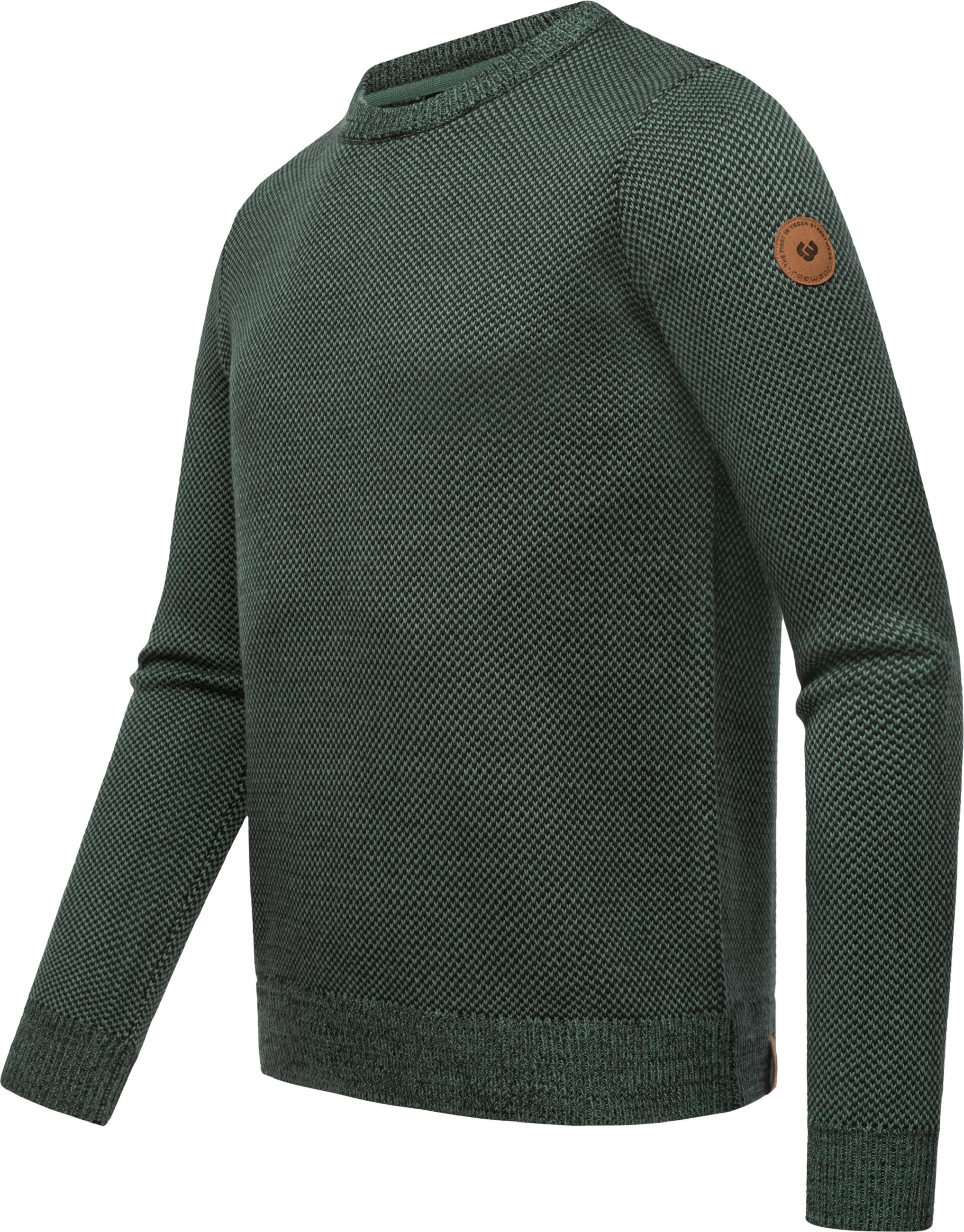 Melierter Strickpullover "Larrs" Pine Green