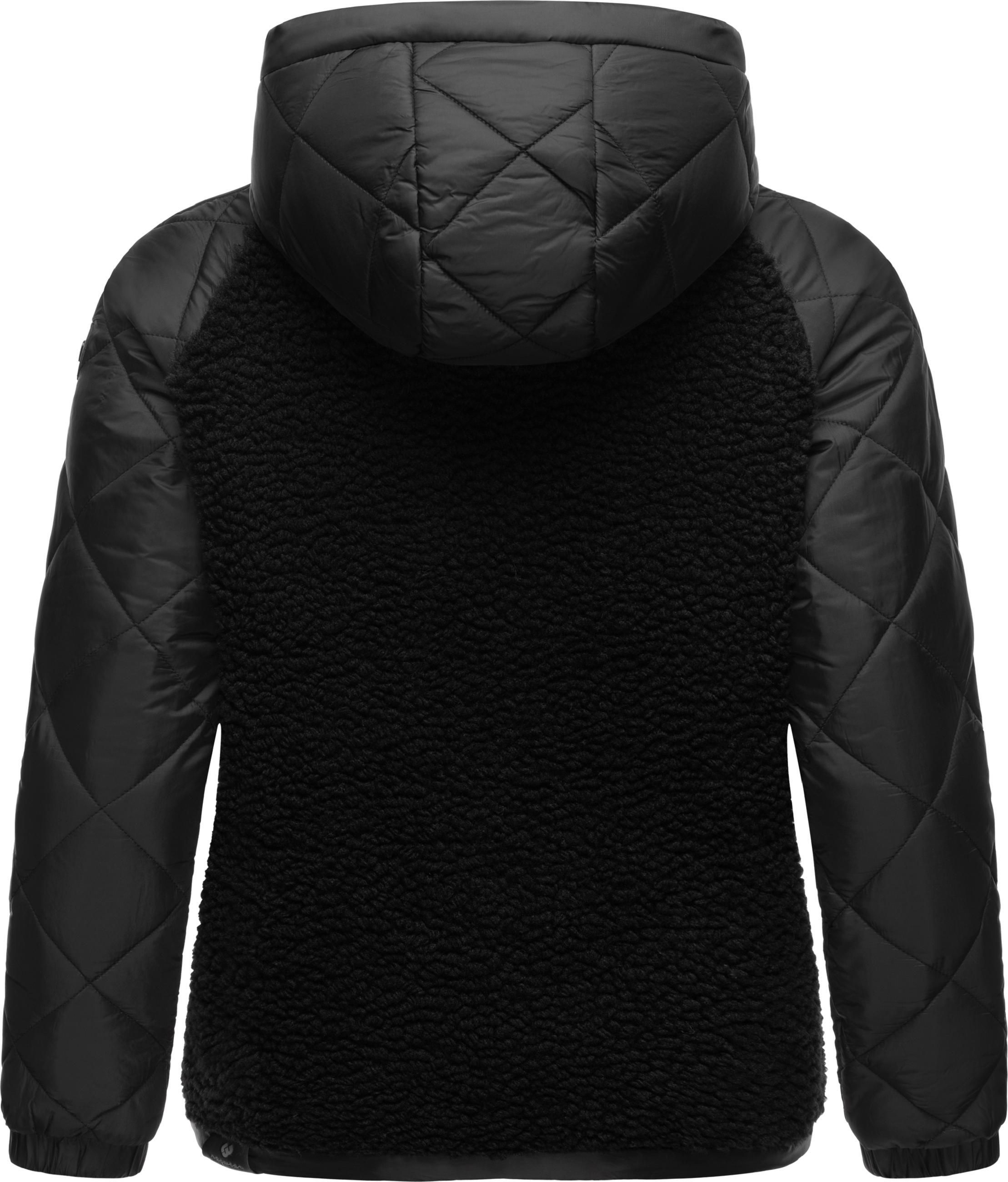 Materialmix-Jacke mit Kapuze "Leeloo" Black