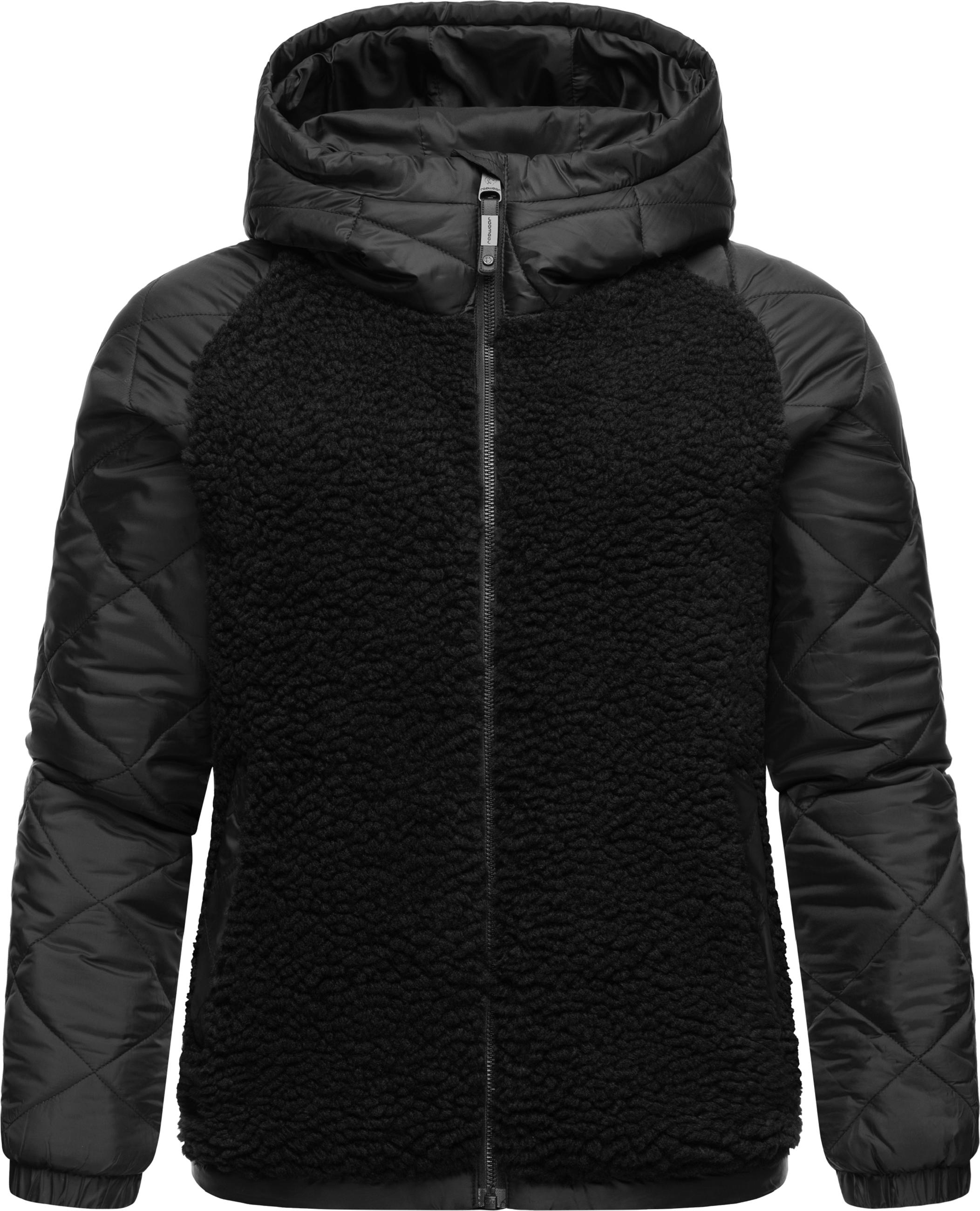 Materialmix-Jacke mit Kapuze "Leeloo" Black