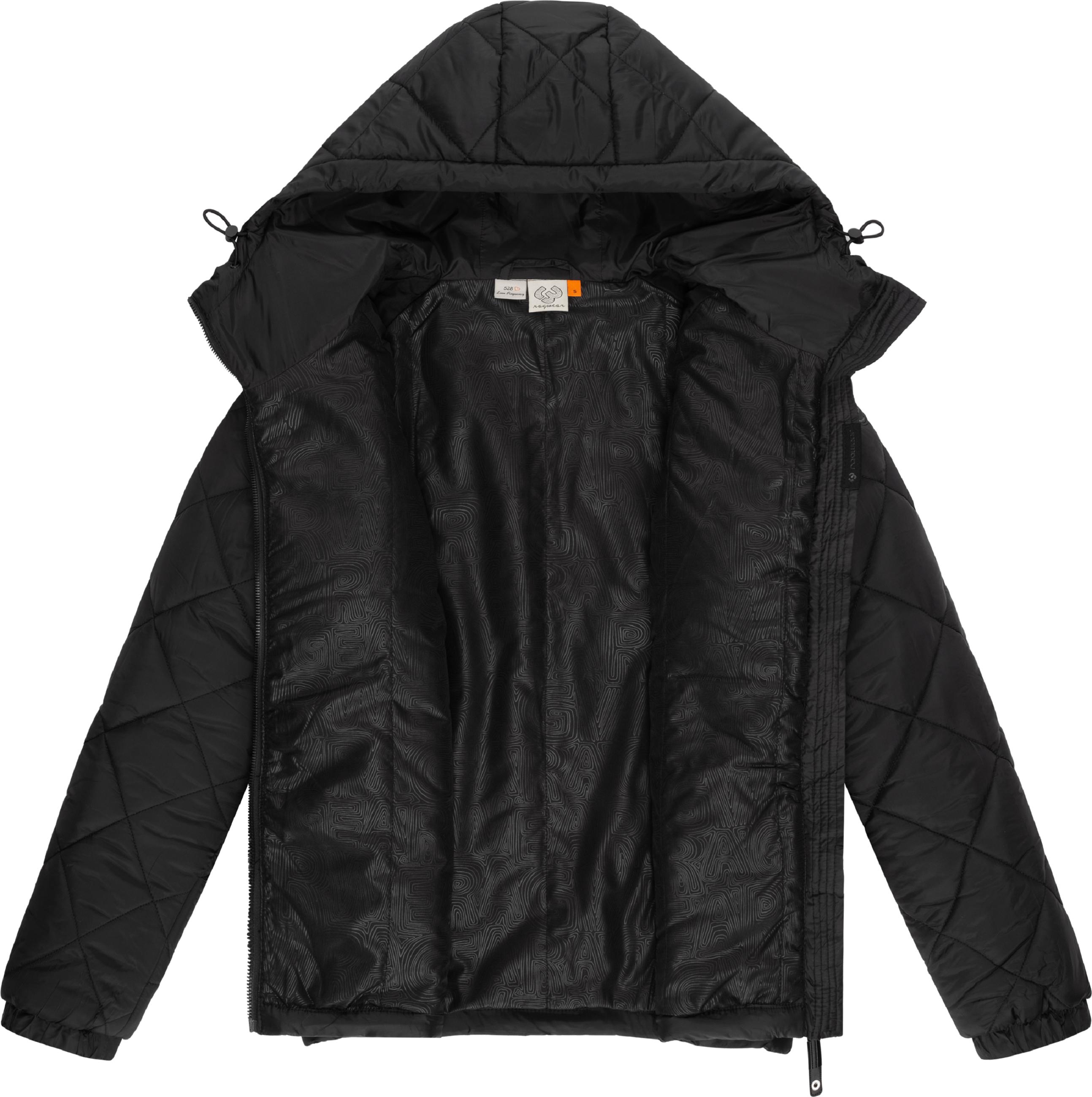 Materialmix-Jacke mit Kapuze "Leeloo" Black