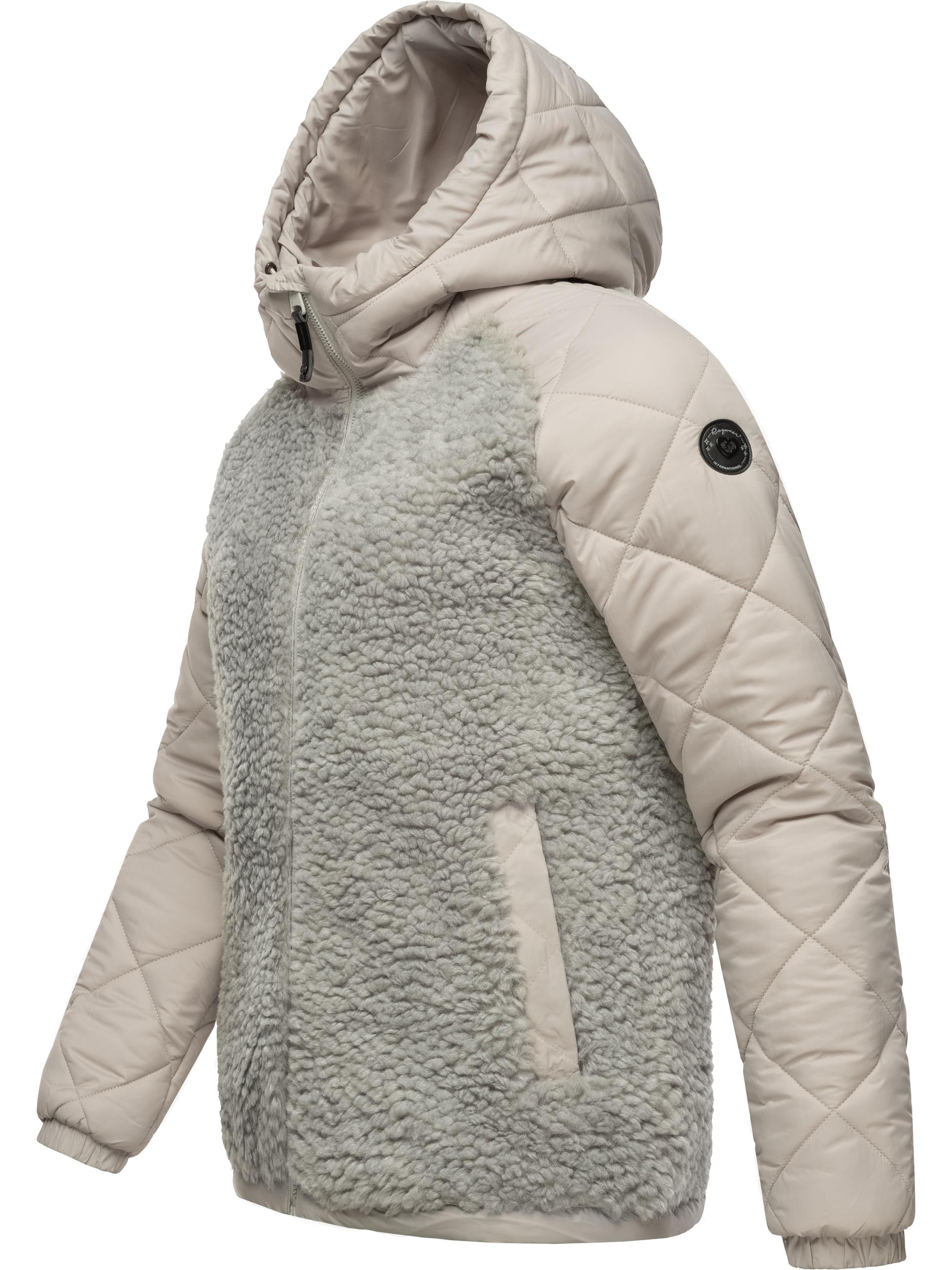 Materialmix-Jacke mit Kapuze "Leeloo" Bone