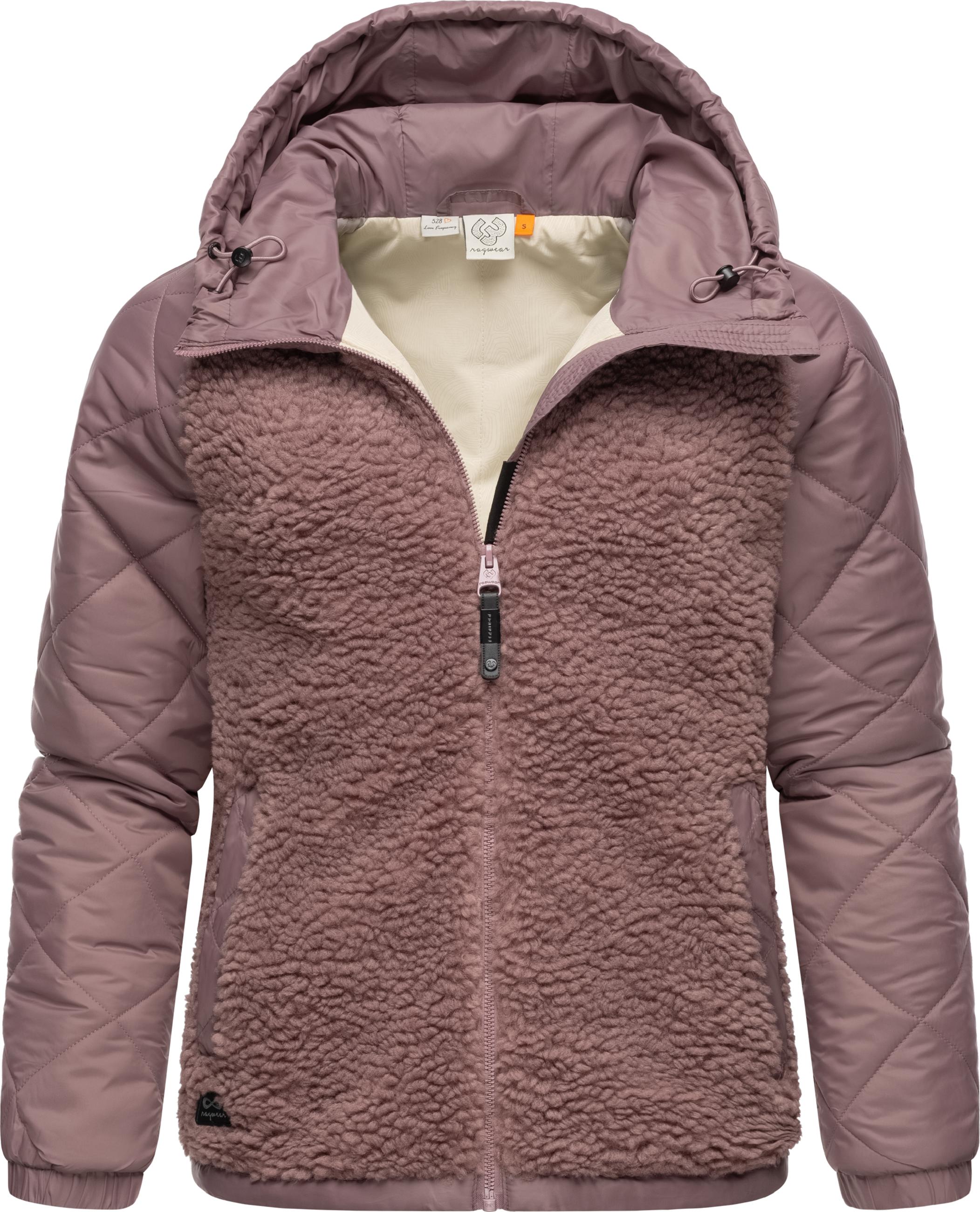 Materialmix-Jacke mit Kapuze "Leeloo" Mauve