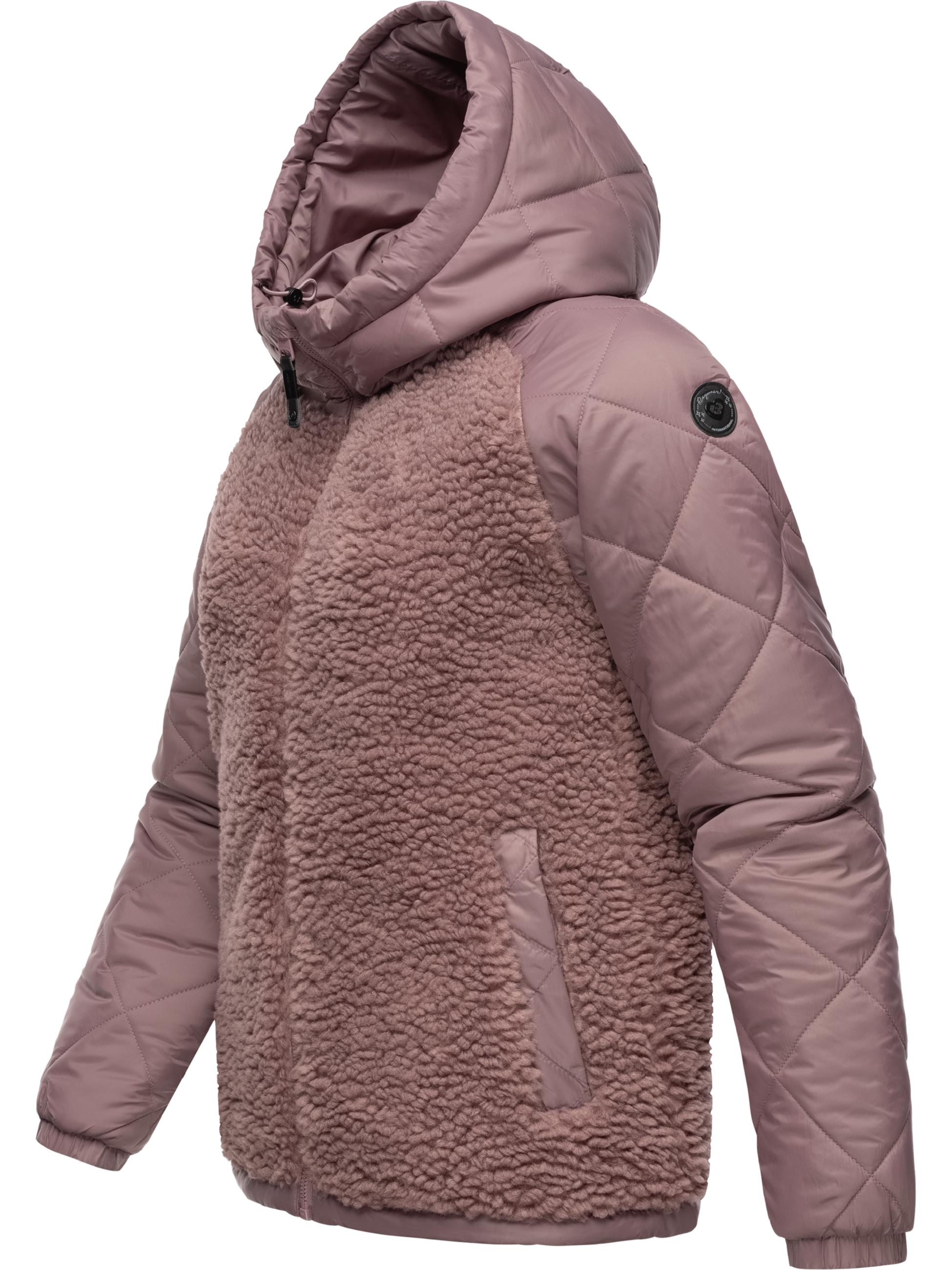 Materialmix-Jacke mit Kapuze "Leeloo" Mauve