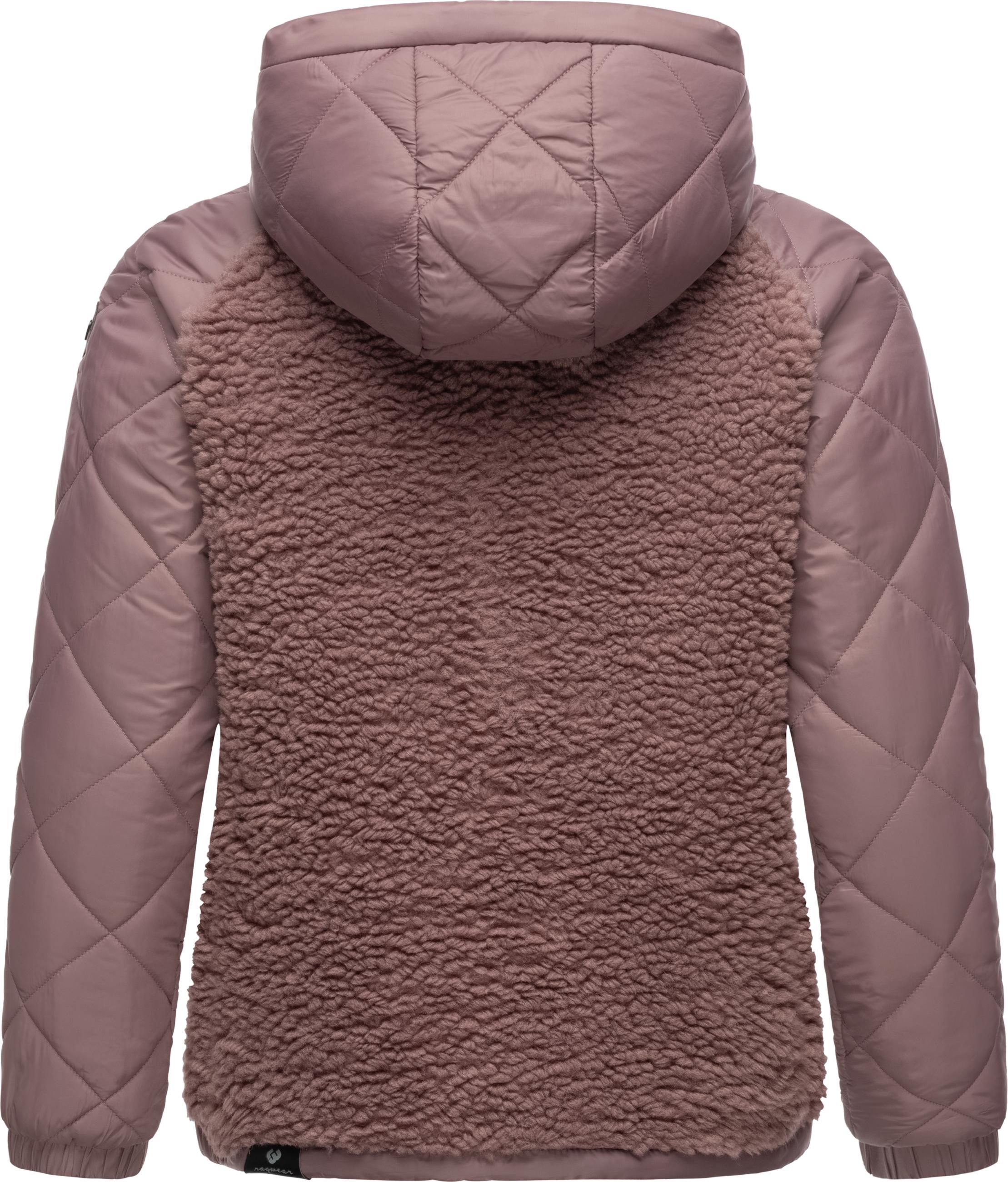 Materialmix-Jacke mit Kapuze "Leeloo" Mauve