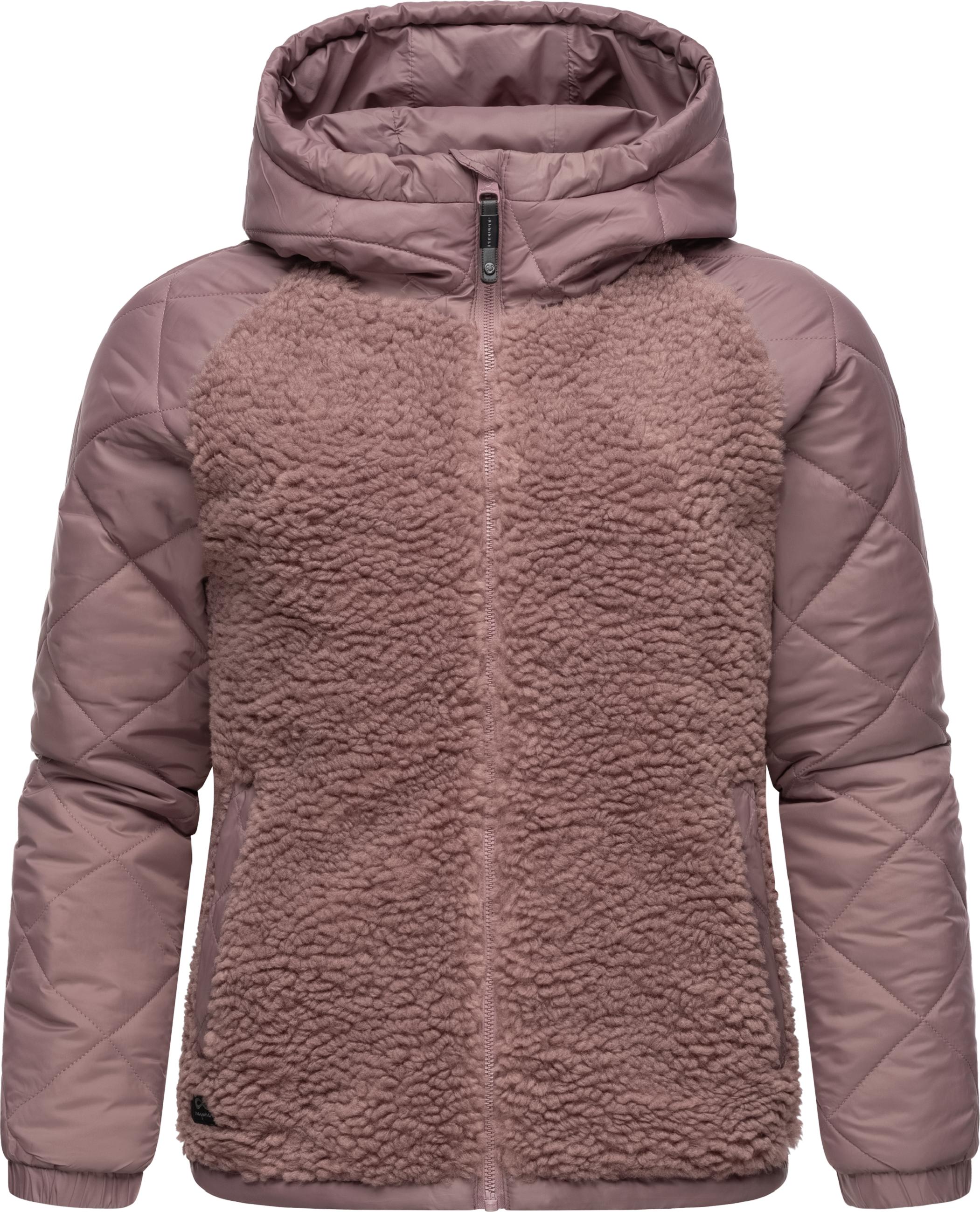 Materialmix-Jacke mit Kapuze "Leeloo" Mauve