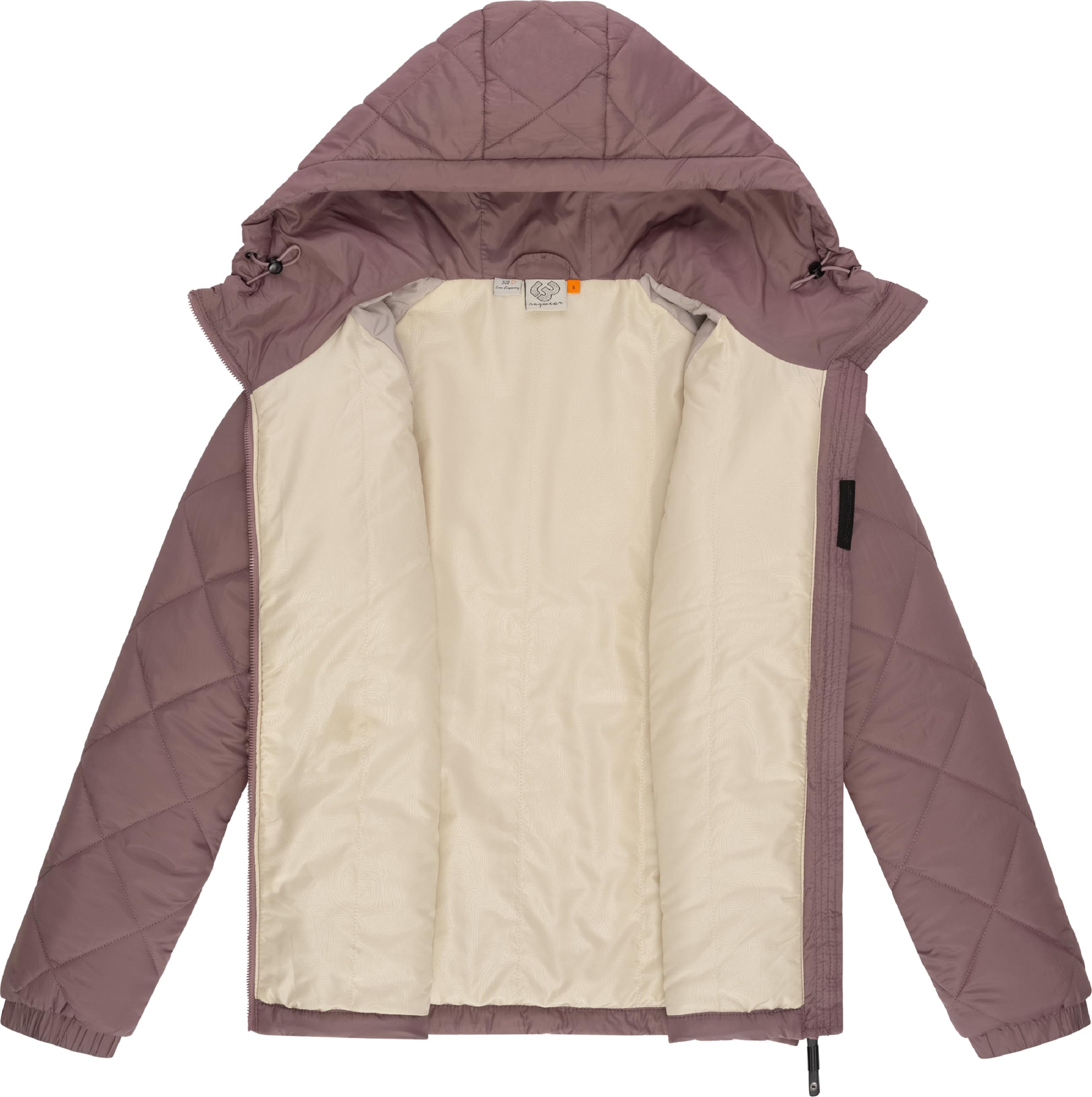 Materialmix-Jacke mit Kapuze "Leeloo" Mauve