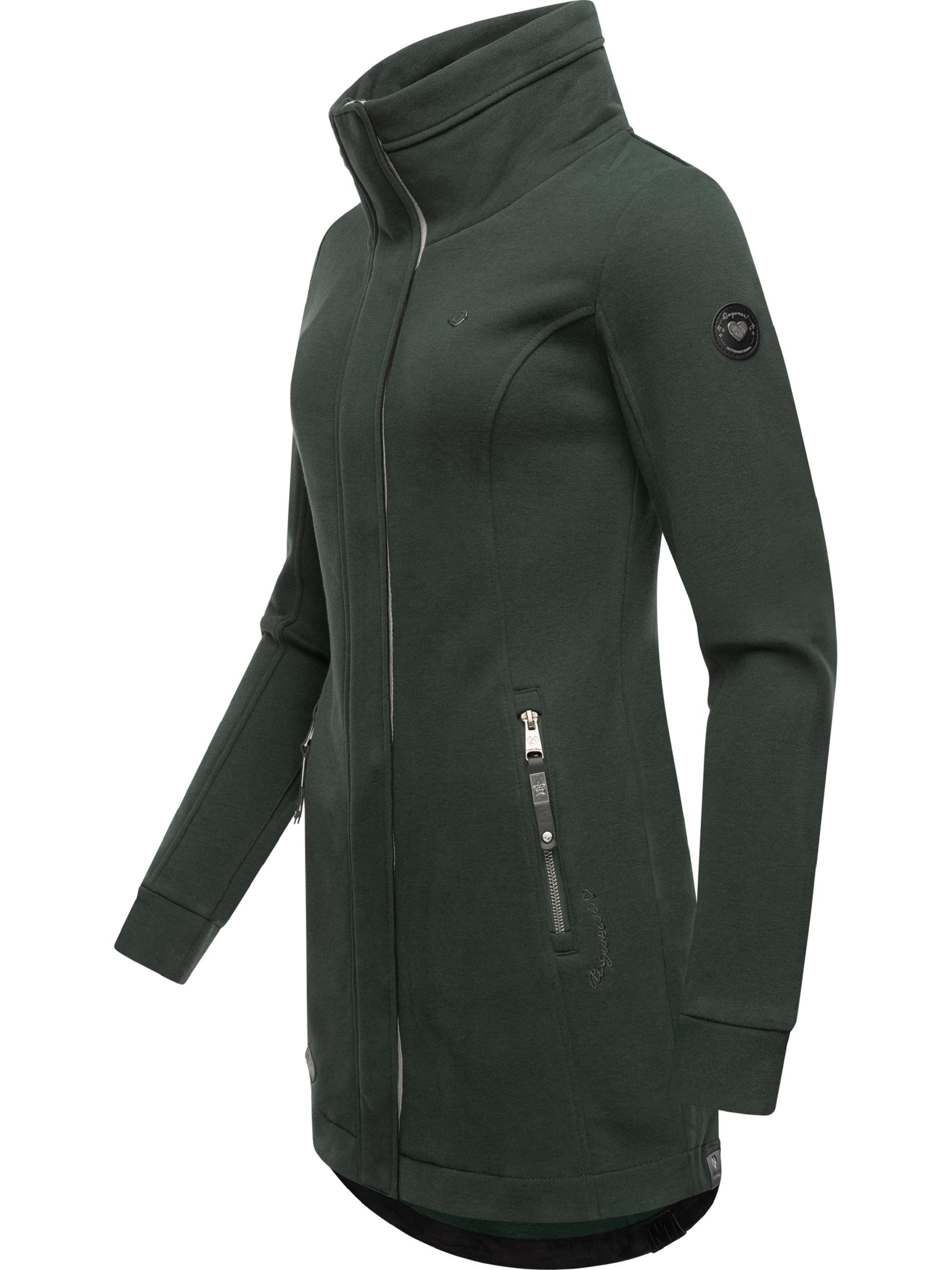 Sweat-Übergangsmantel mit hohem Kragen "Letrice" Dark Green