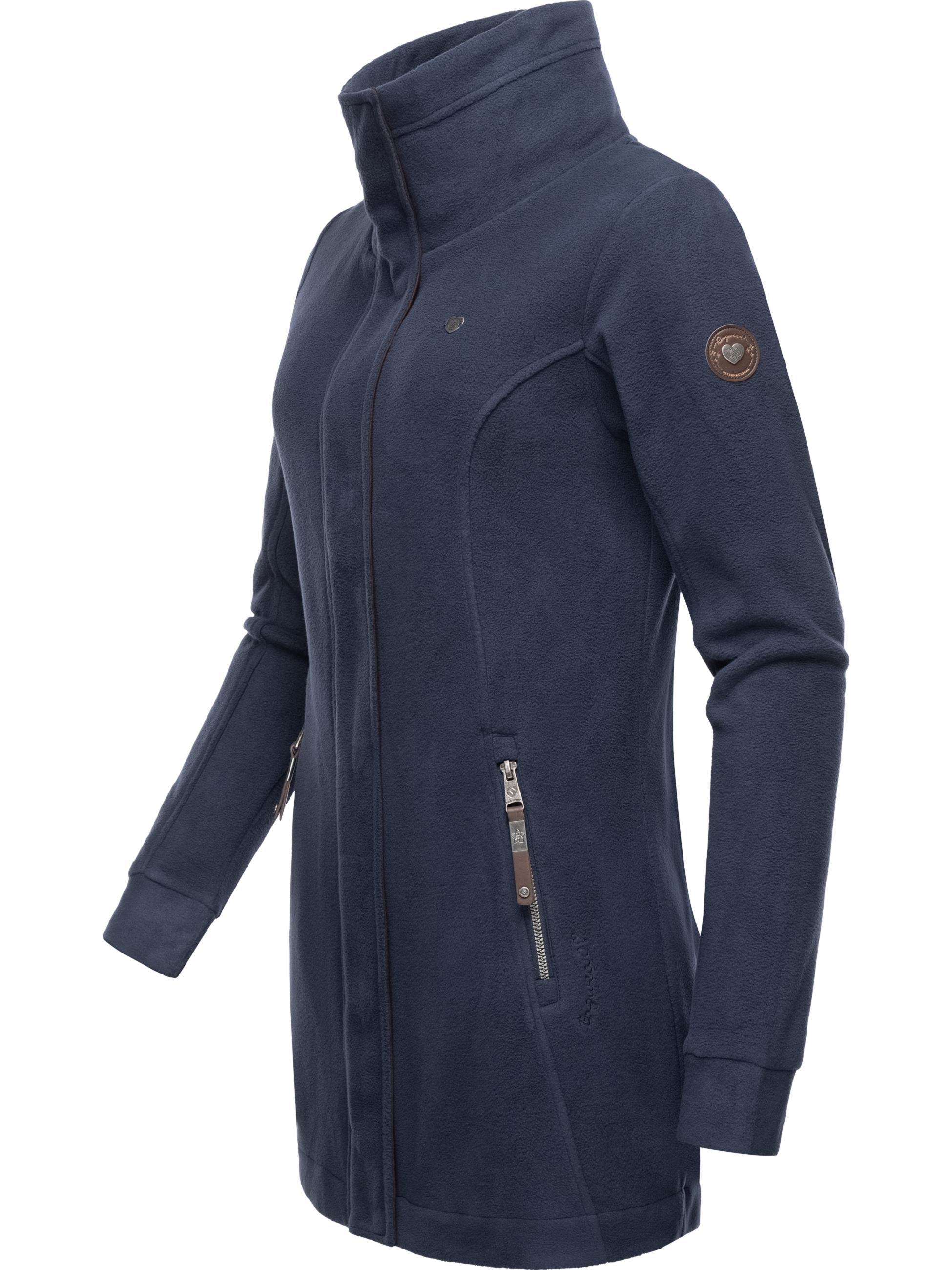 Fleece-Kurzmantel mit hohem Kragen "Letrice Fleece" Navy