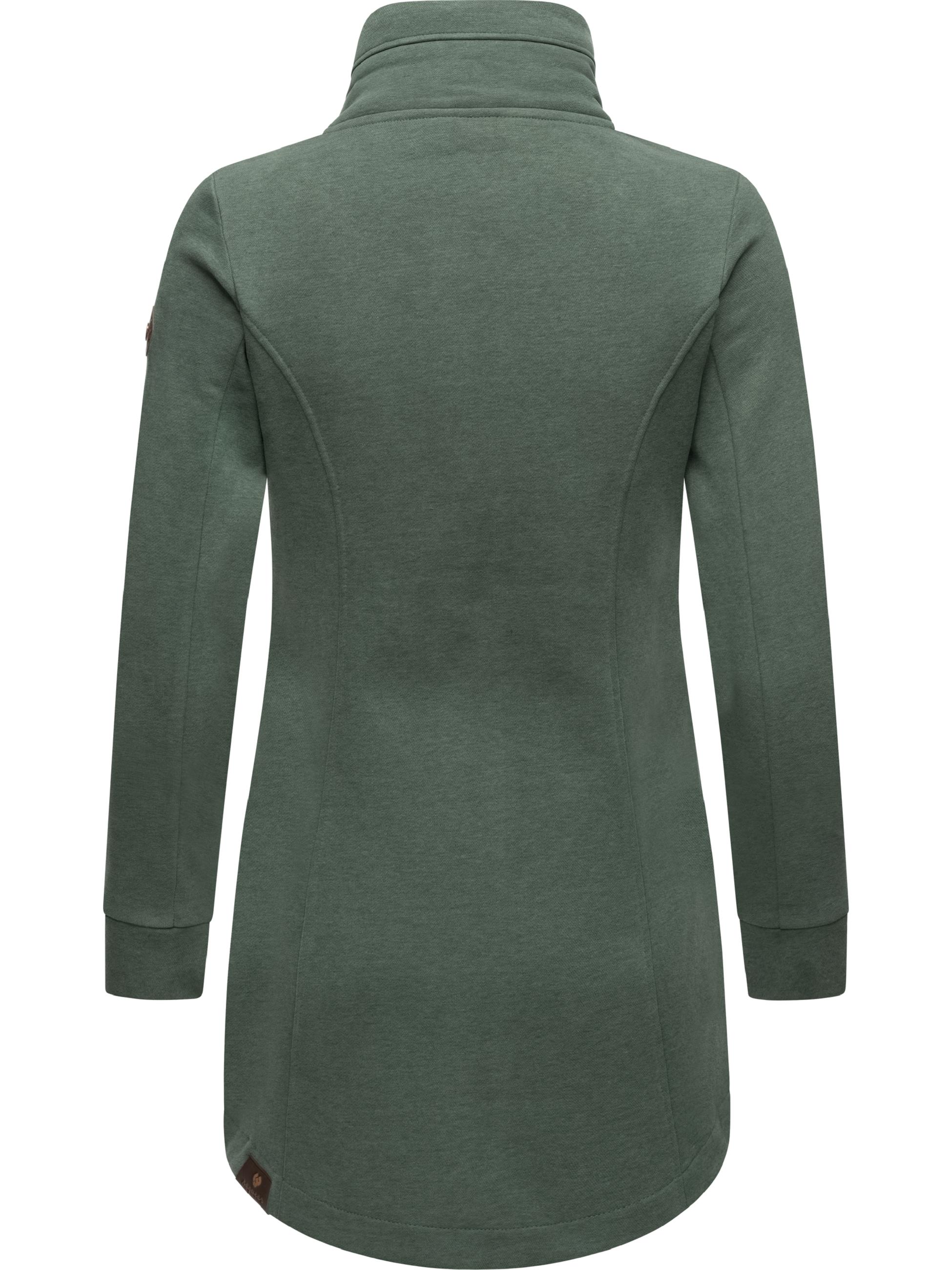 Sweat-Übergangsmantel mit hohem Kragen "Letrice" Pine Green