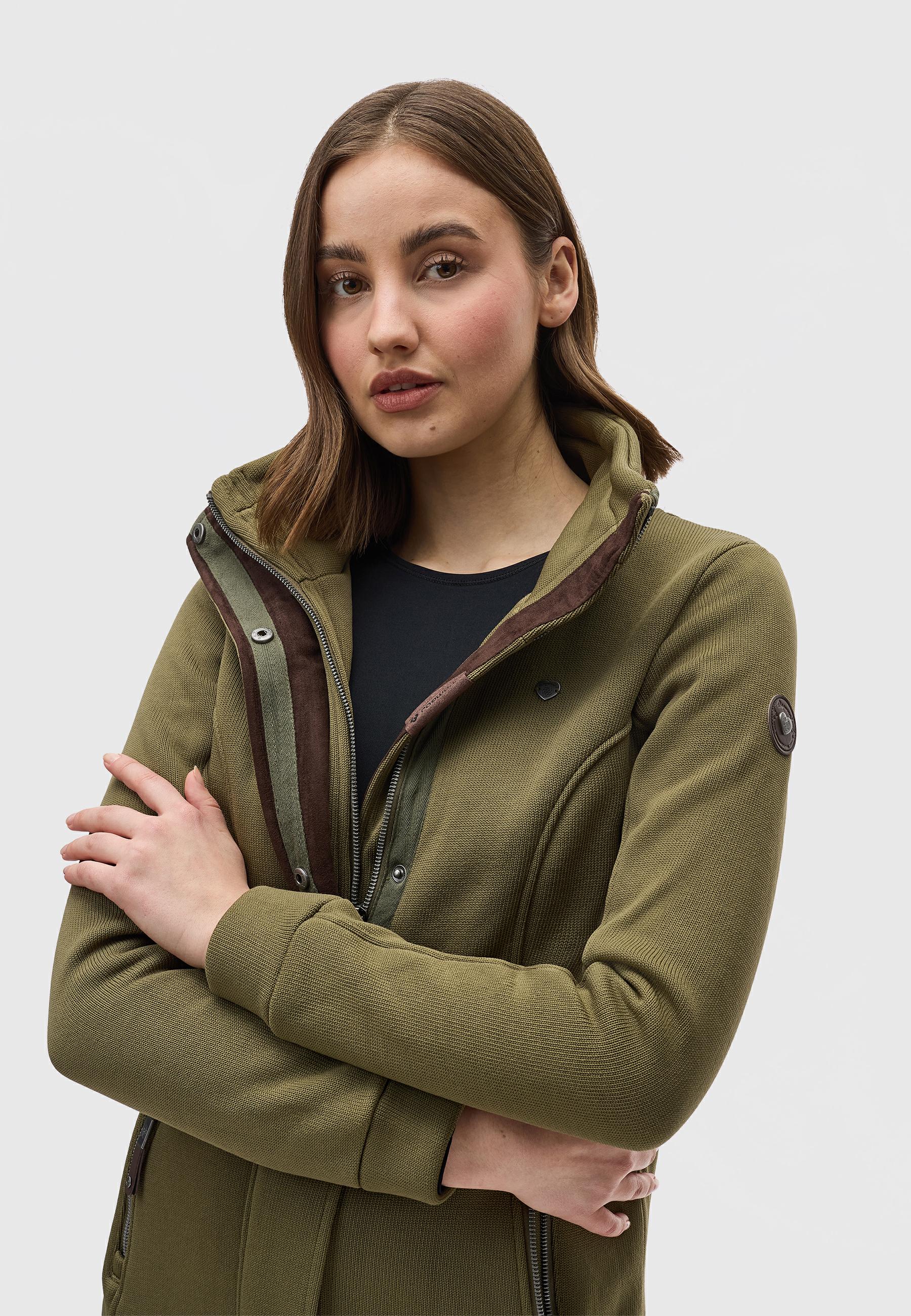 Sweat-Übergangsmantel mit Kapuze "Letti Bonded" Olive