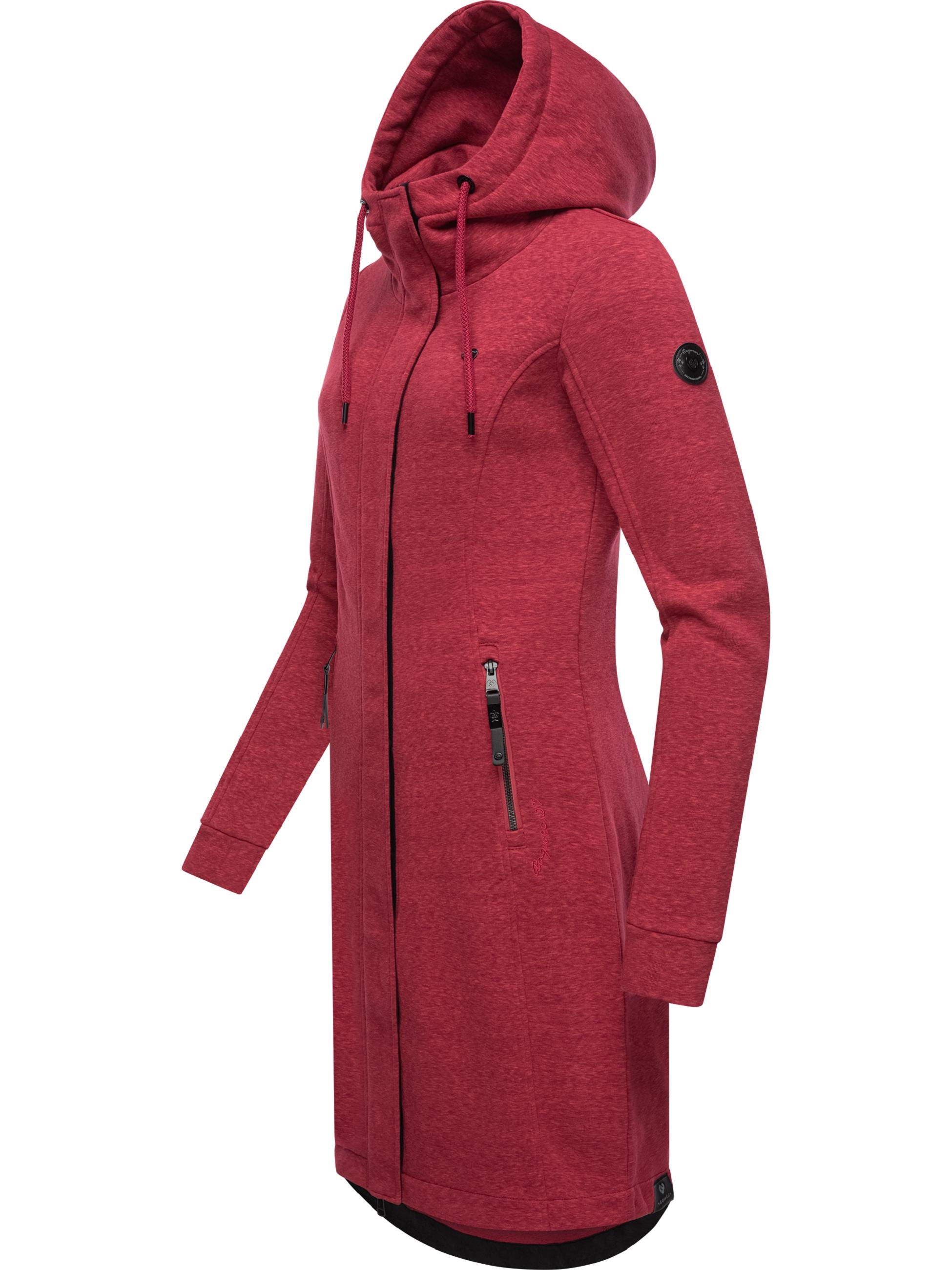 Lange Sweat-Übergangsjacke "Letti Long" Raspberry