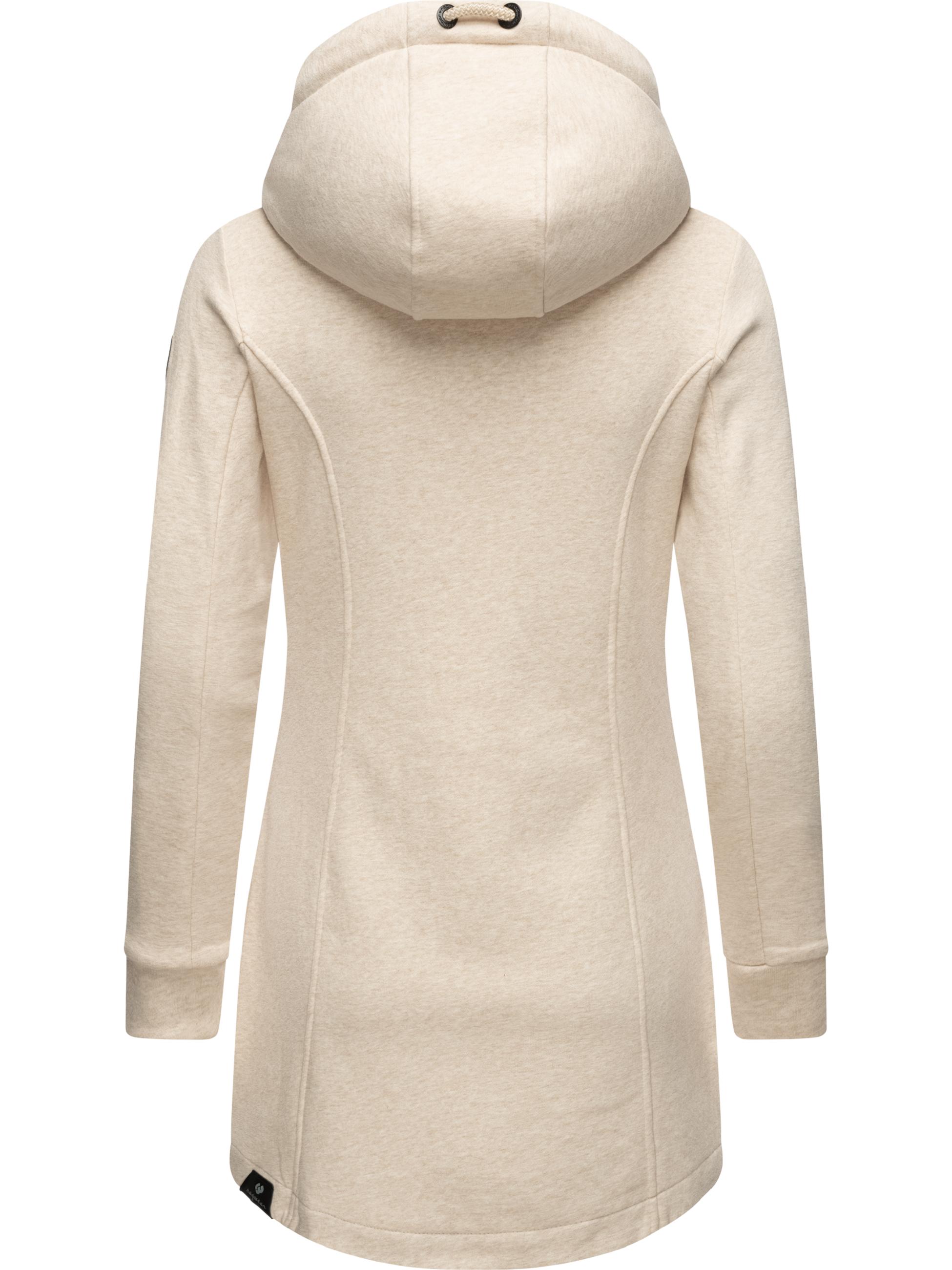 Langer Sweat-Übergangsmantel mit Kapuze "Letty Intl." Beige Melange24