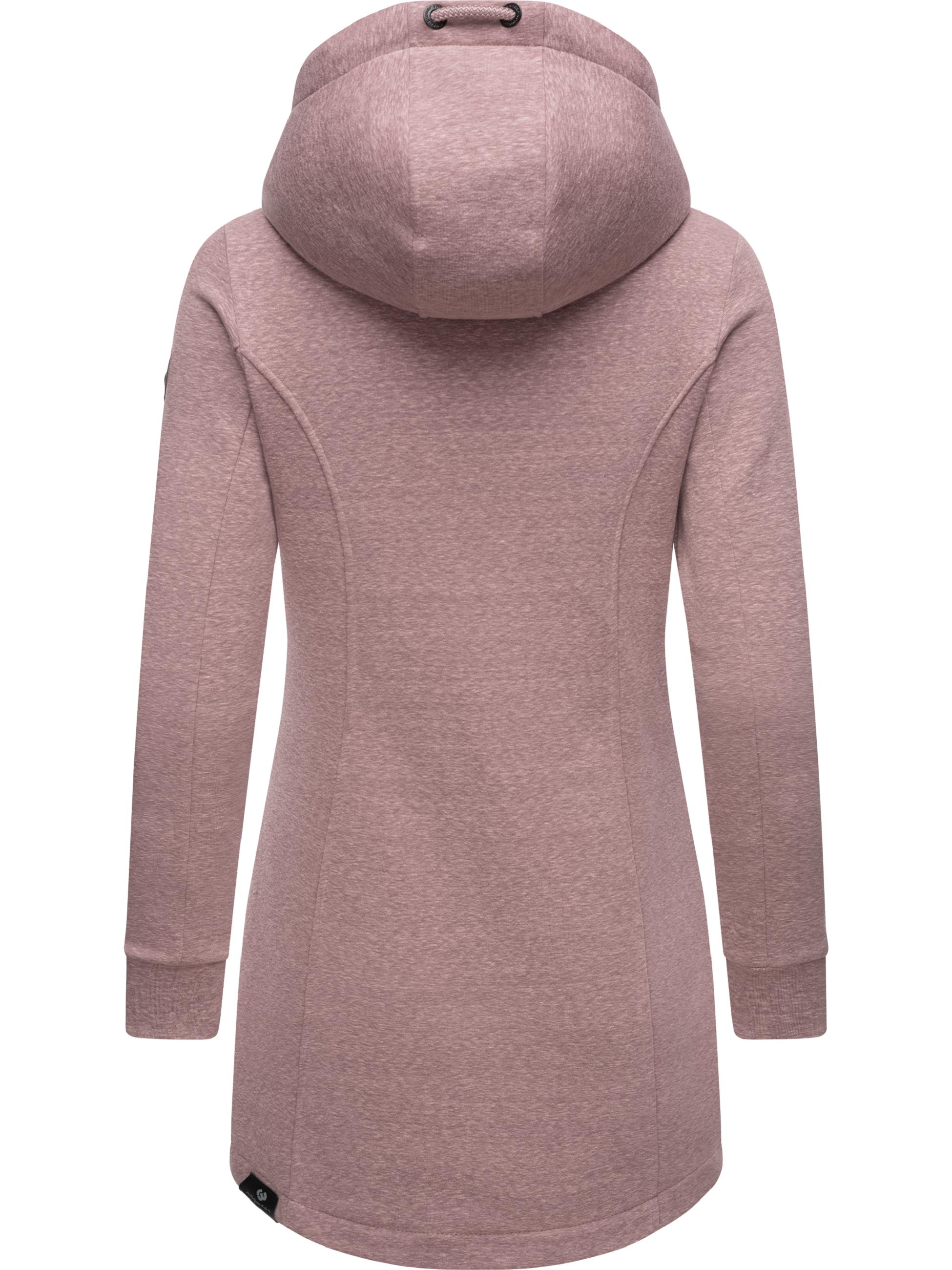 Langer Sweat-Übergangsmantel mit Kapuze "Letty Intl." Mauve24