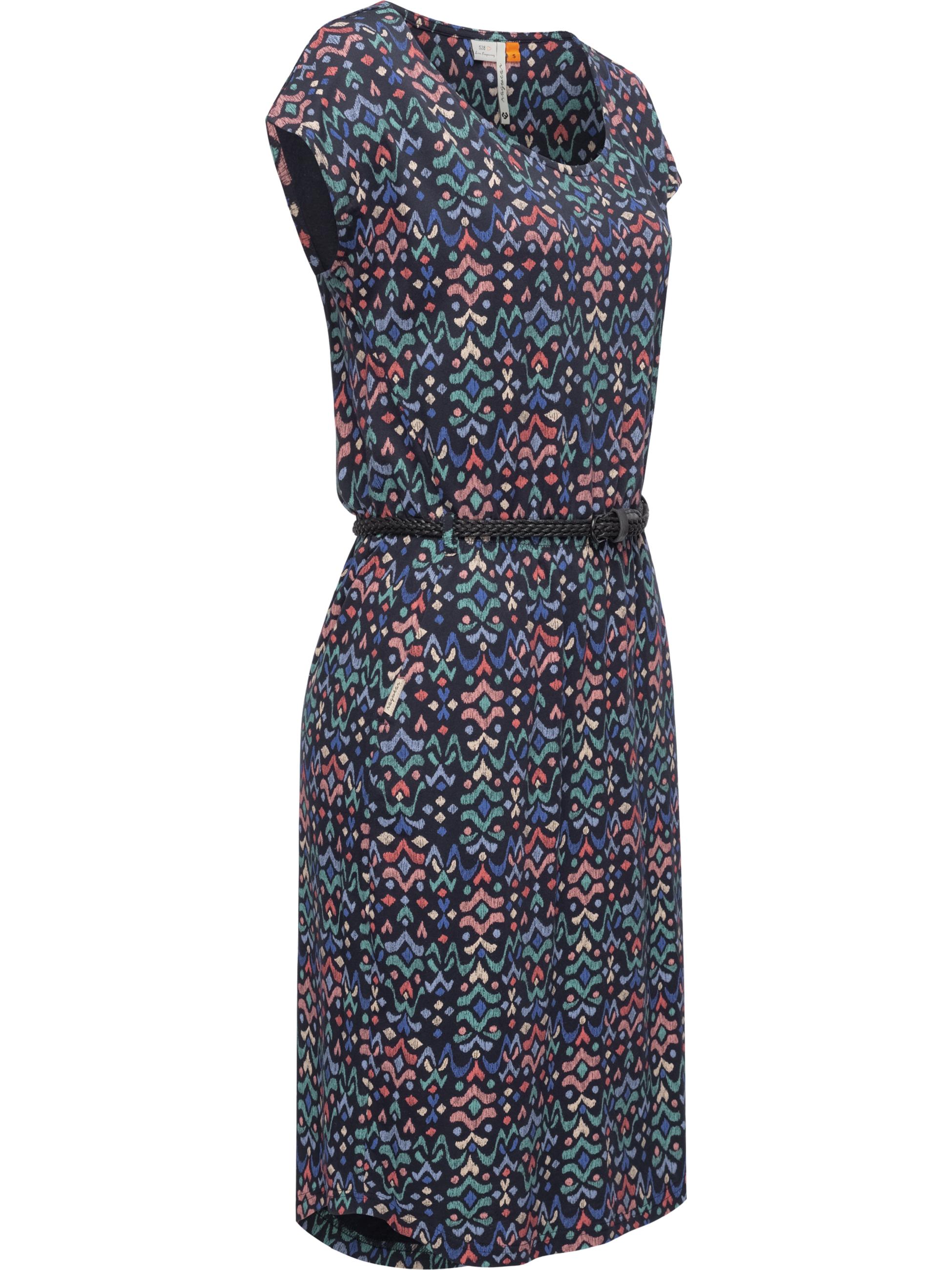 Sommerkleid mit Taillengürtel "Lilithe Ikat" Navy