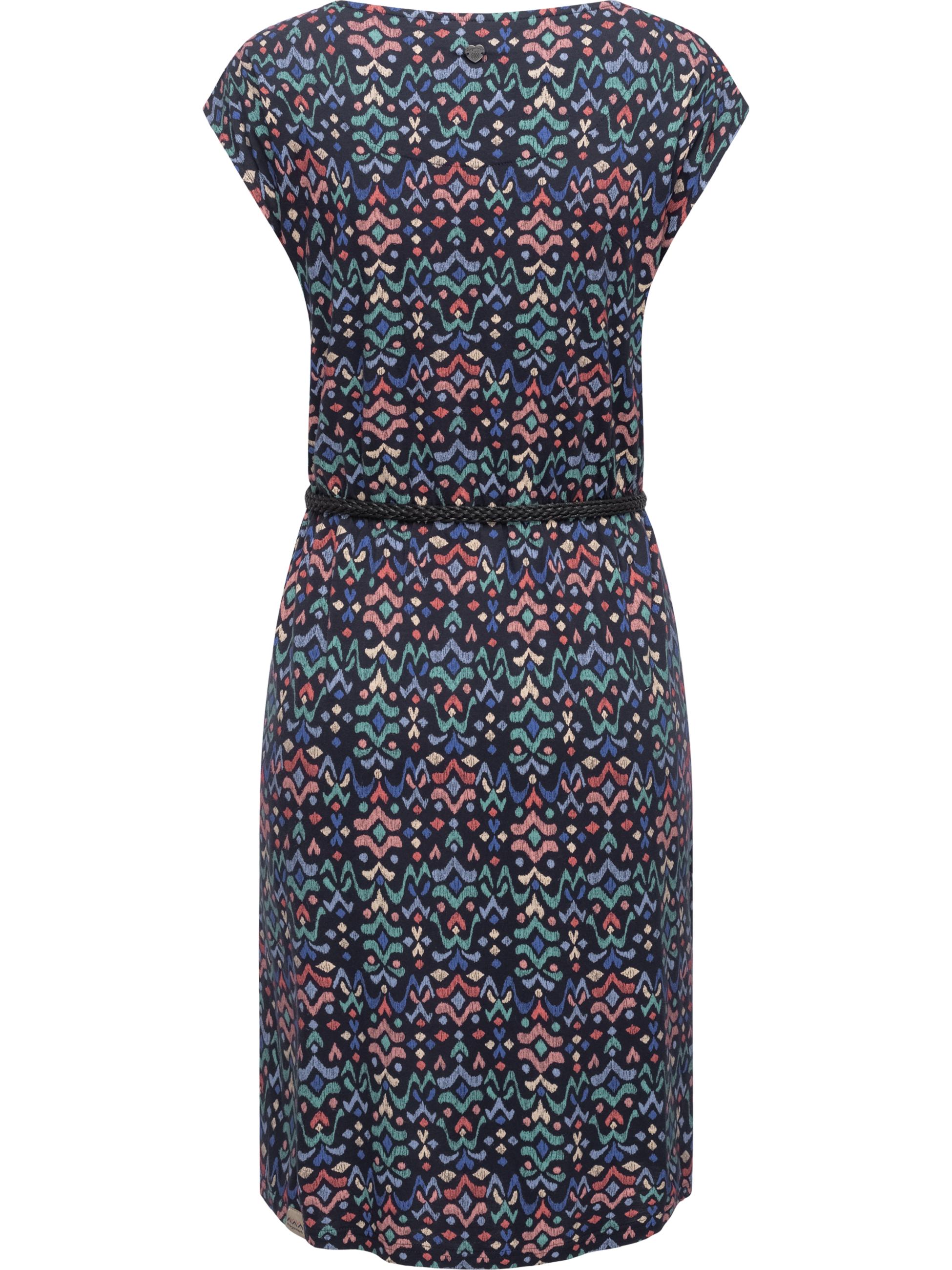 Sommerkleid mit Taillengürtel "Lilithe Ikat" Navy